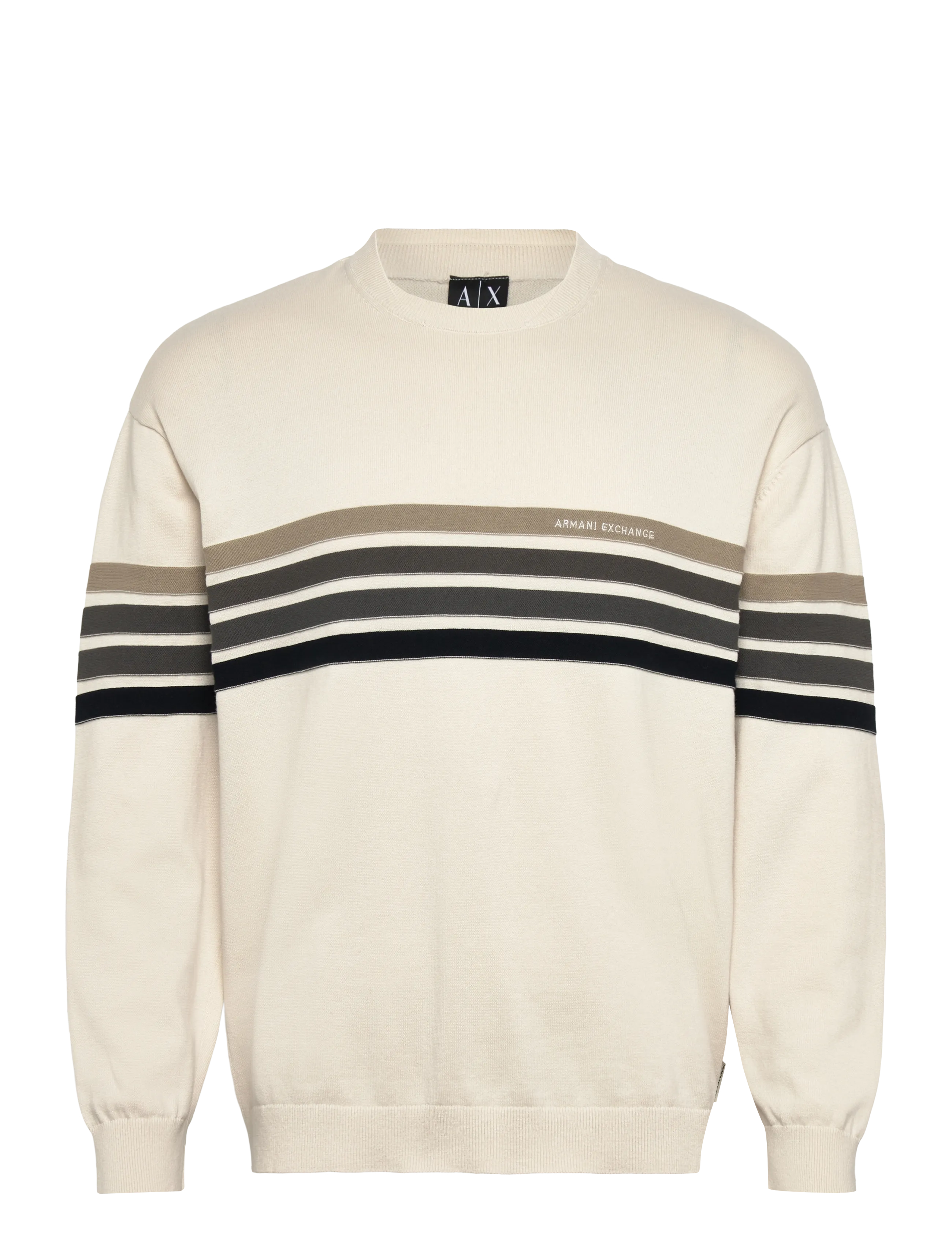 Armani Exchange PULLOVER - Stickat - CREAM MIX STRIPES / cream