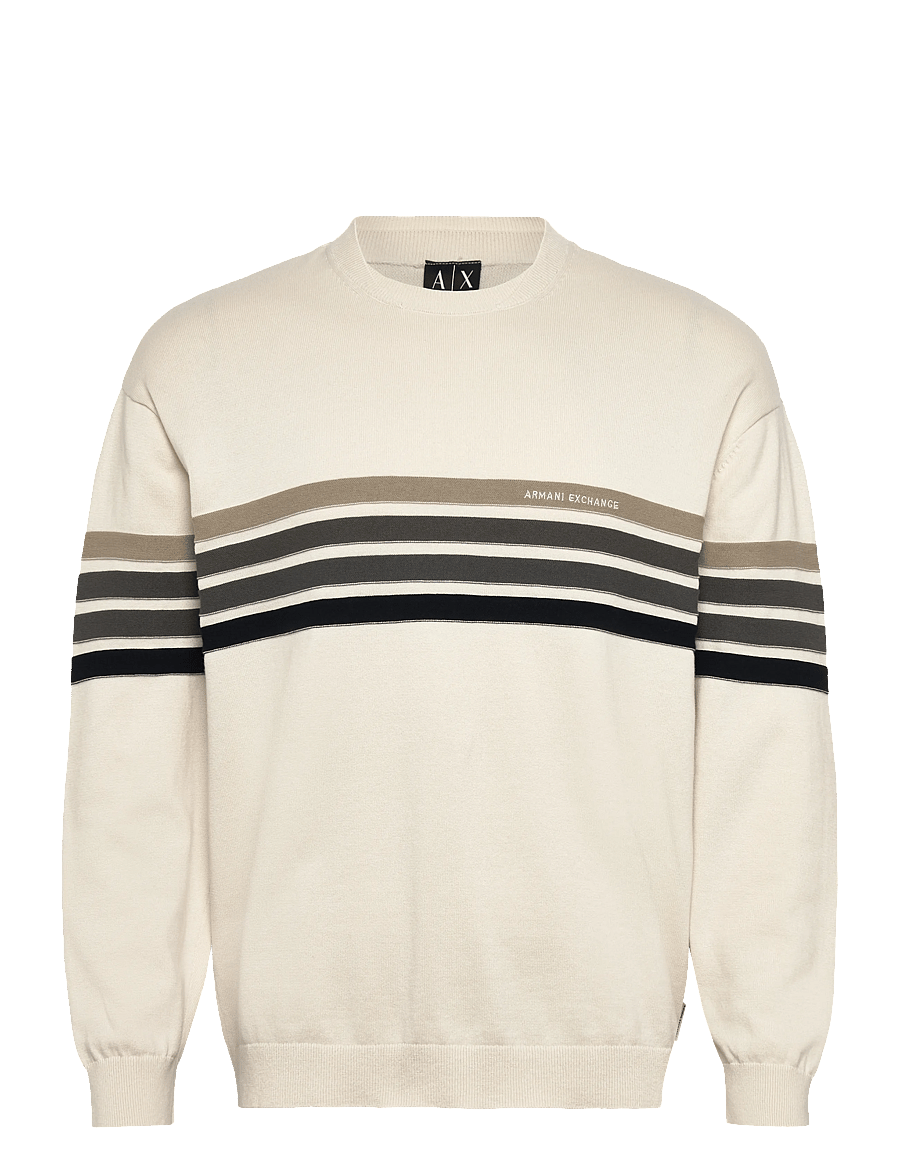 Armani Exchange - PULLOVER - rundhals - cream mix stripes - 1