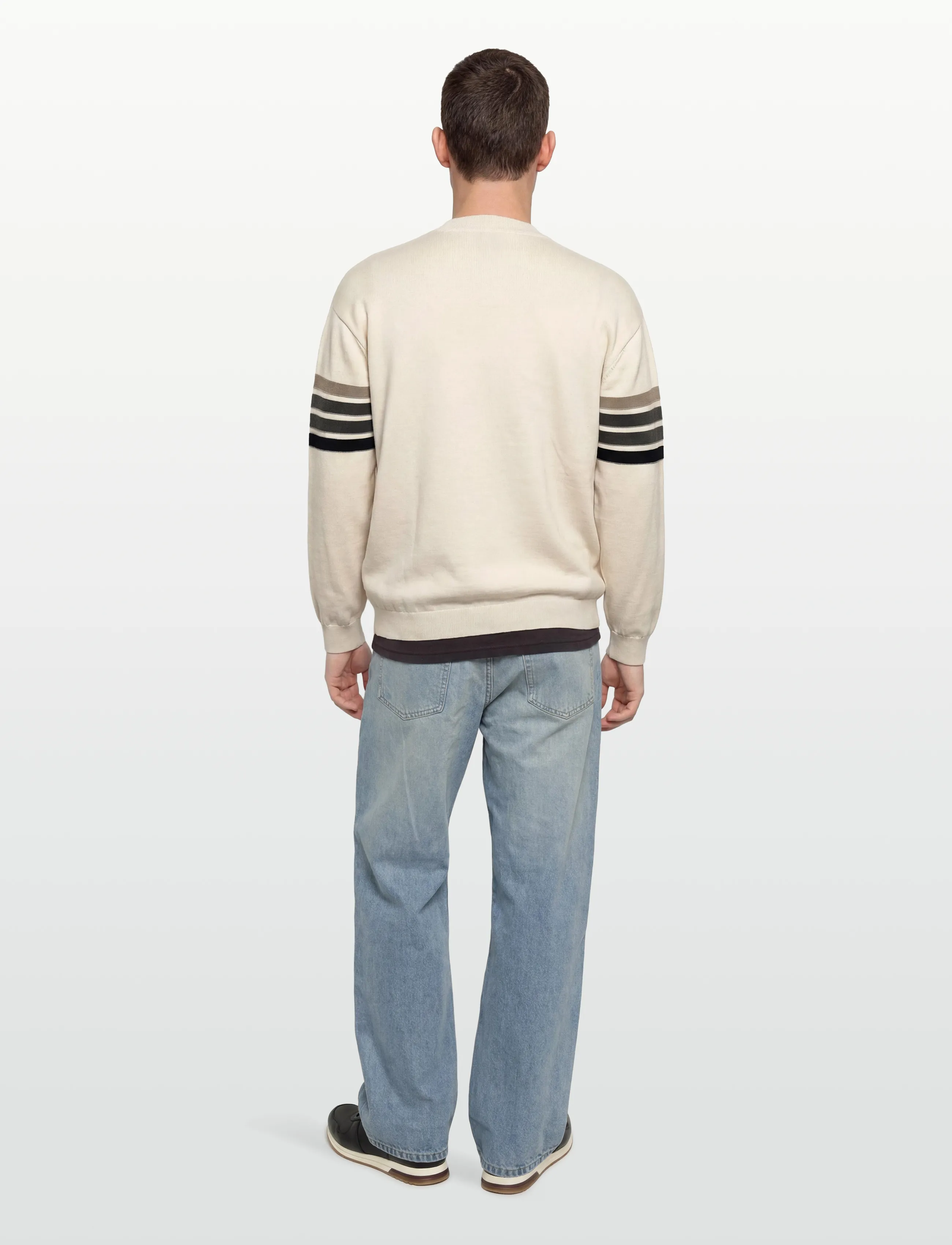 Armani Exchange - PULLOVER - basic knitwear - cream mix stripes - 4