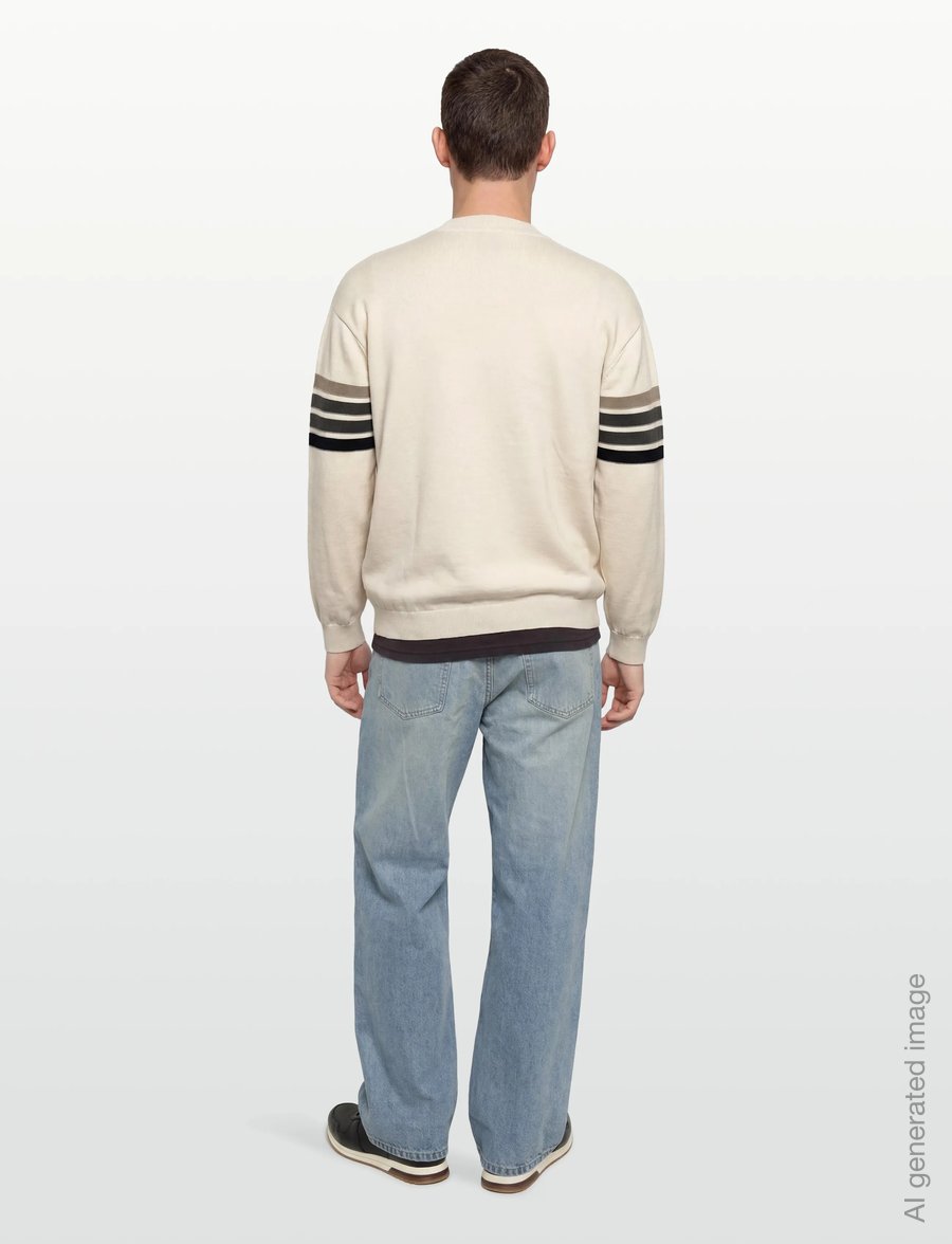 Armani Exchange - PULLOVER - rundhals - cream mix stripes - 4