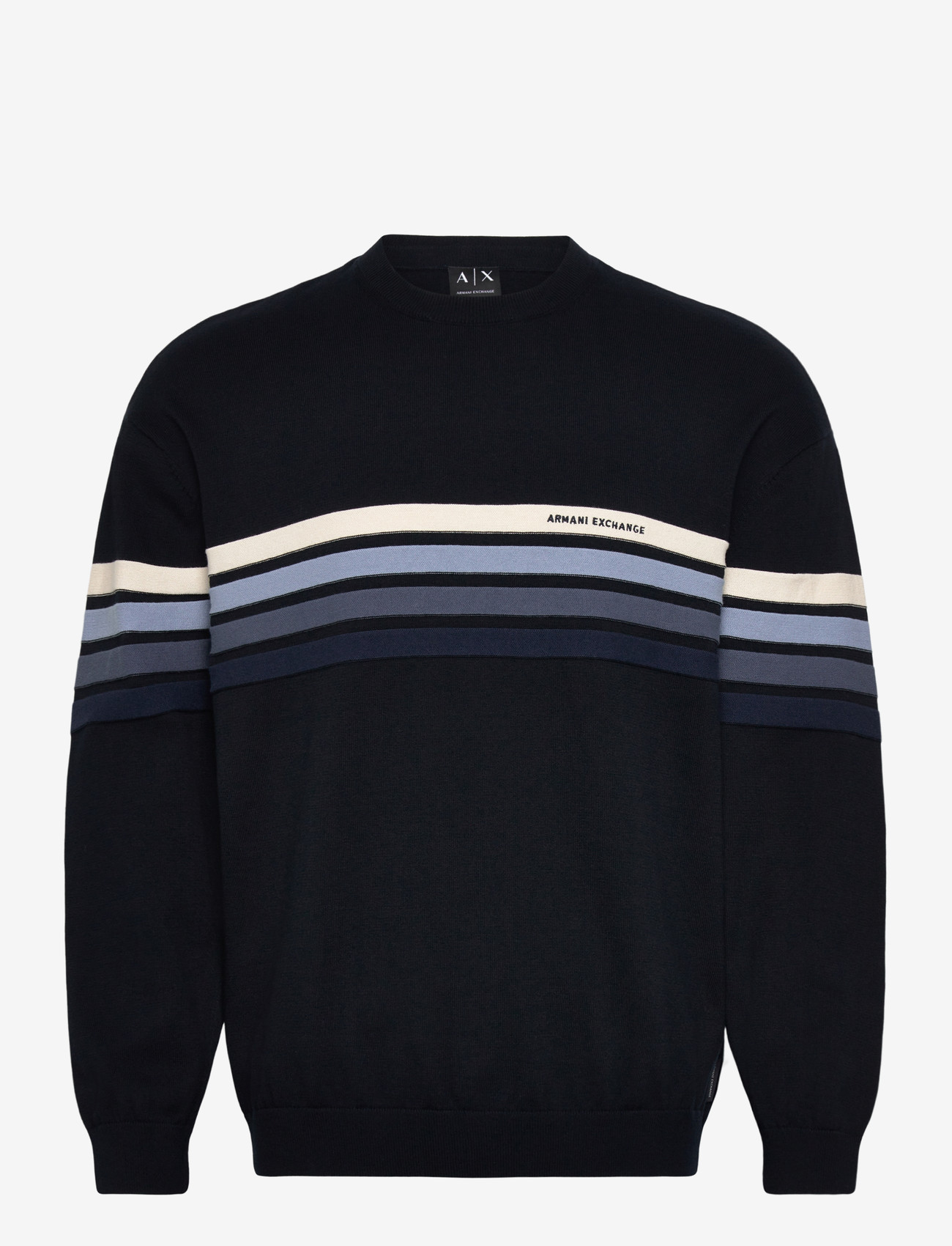 Armani Exchange - PULLOVER - trøjer - deep navy mix stripe - 0