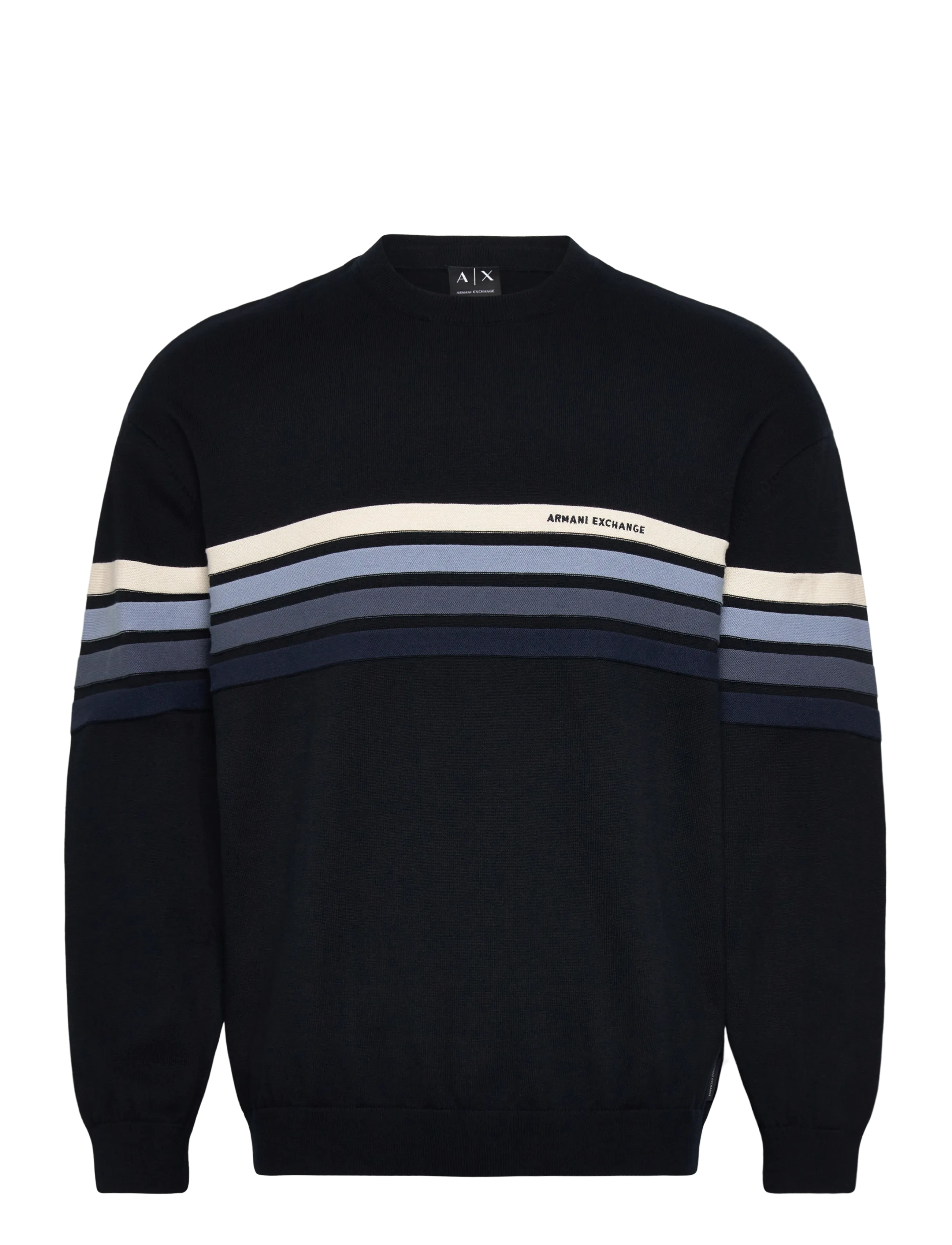 Armani Exchange PULLOVER - Gebreide truien - DEEP NAVY MIX STRIPE / navy