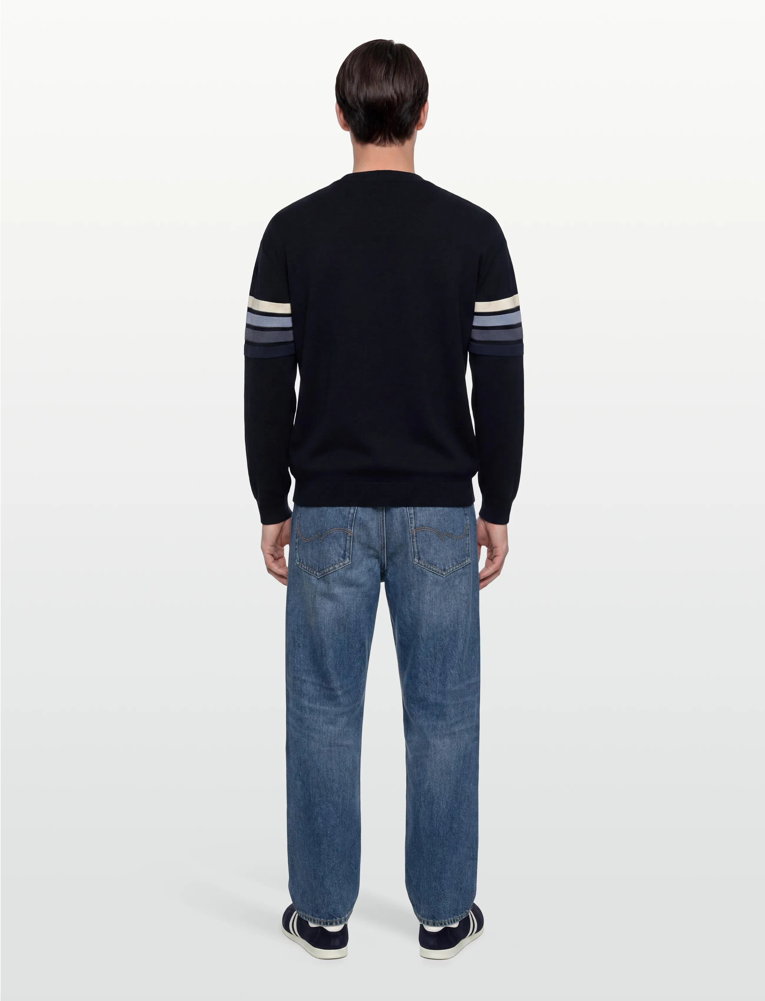 Armani Exchange - PULLOVER - basic knitwear - deep navy mix stripe - 4
