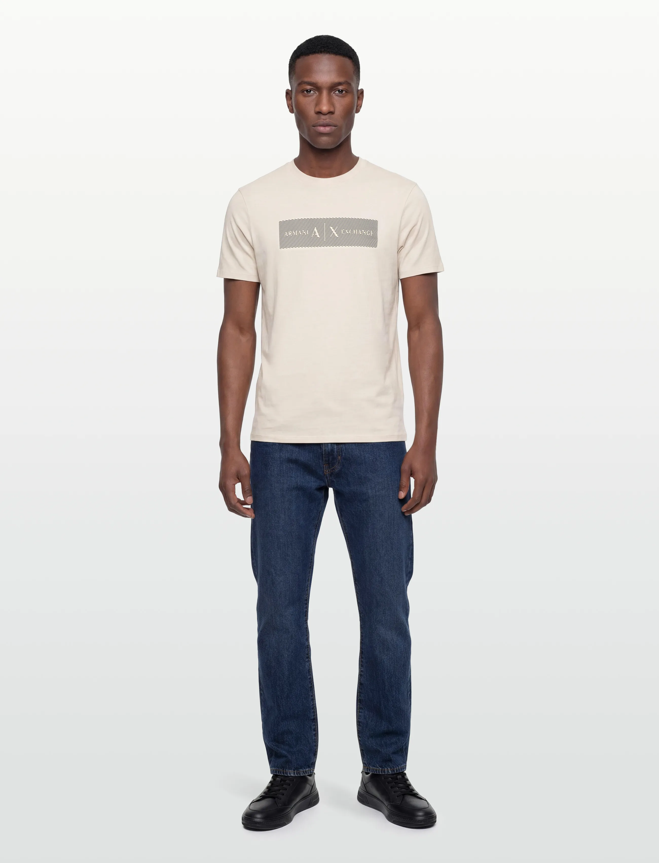Armani Exchange T-Shirt, M, Cream, T-Shirts > Kortærmede, Herre