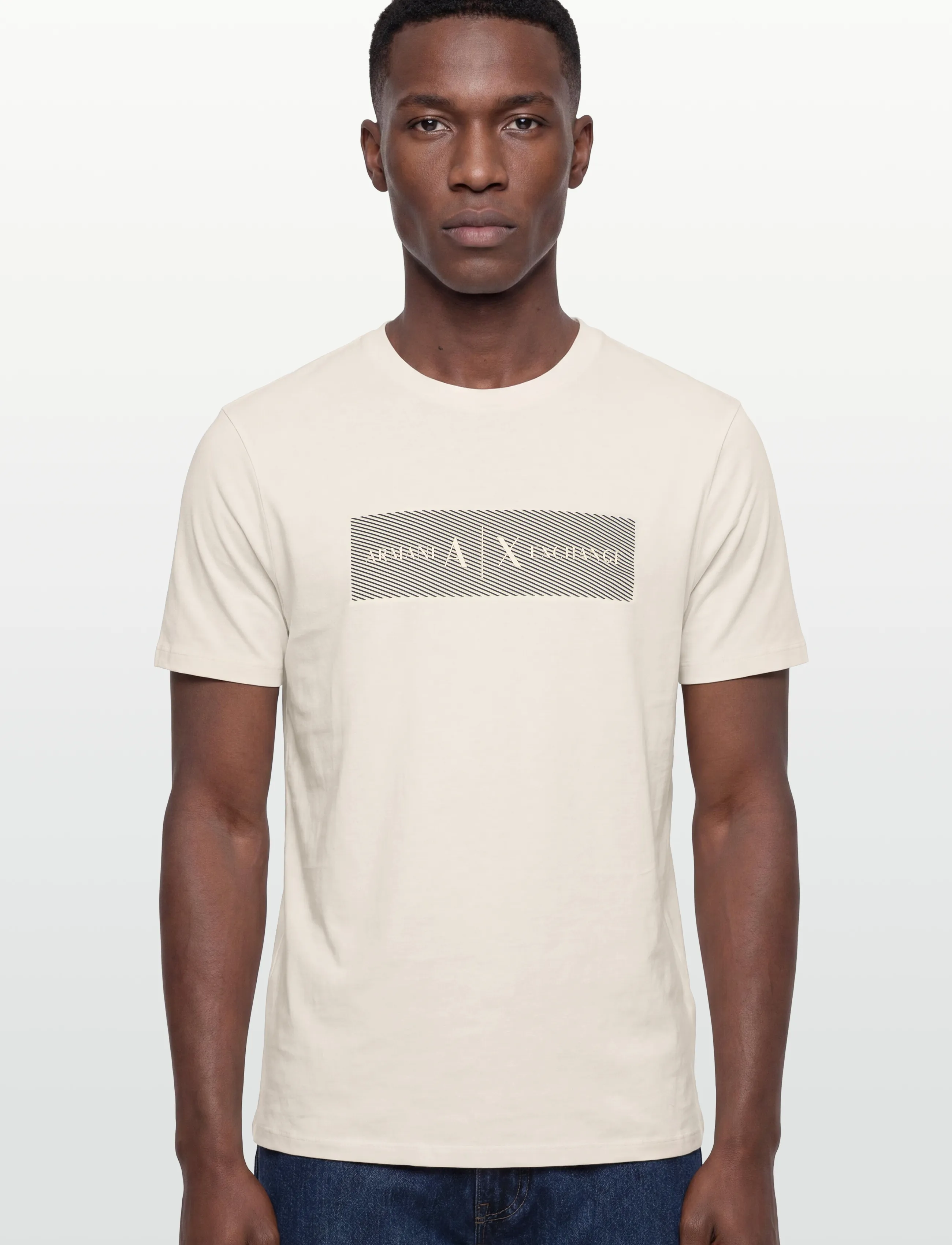 Armani Exchange - T-SHIRT - short-sleeved t-shirts - cream - 3