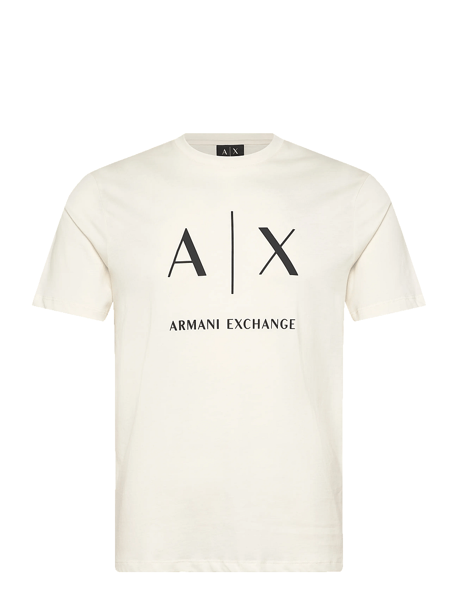 Armani Exchange - T-SHIRT - kurzärmelige t-shirts - cream - 1