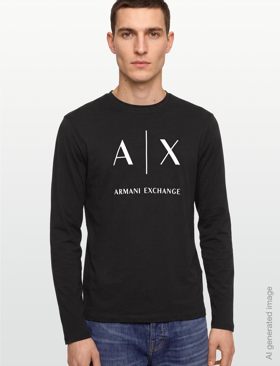 Armani Exchange - T-SHIRT - langärmelige t-shirts - black - 3
