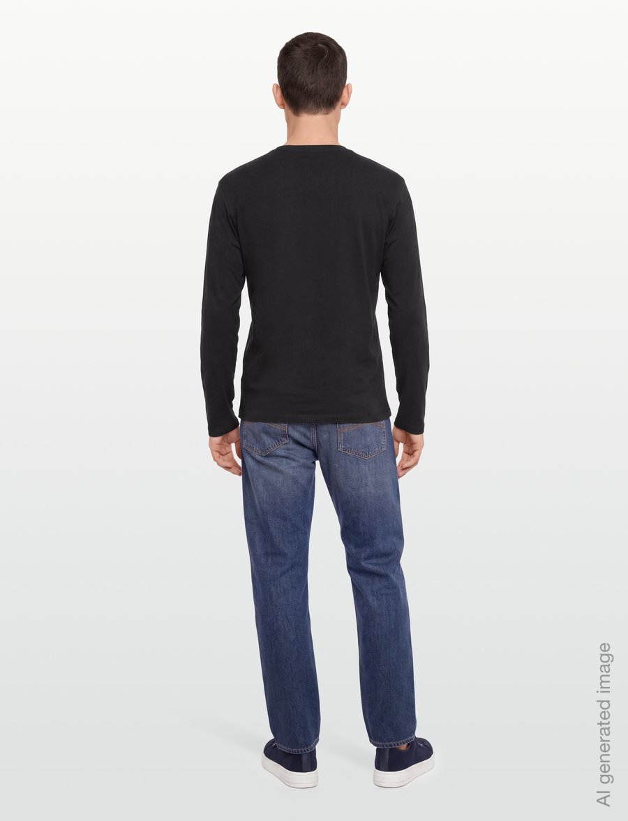 Armani Exchange - T-SHIRT - langärmelige t-shirts - black - 4