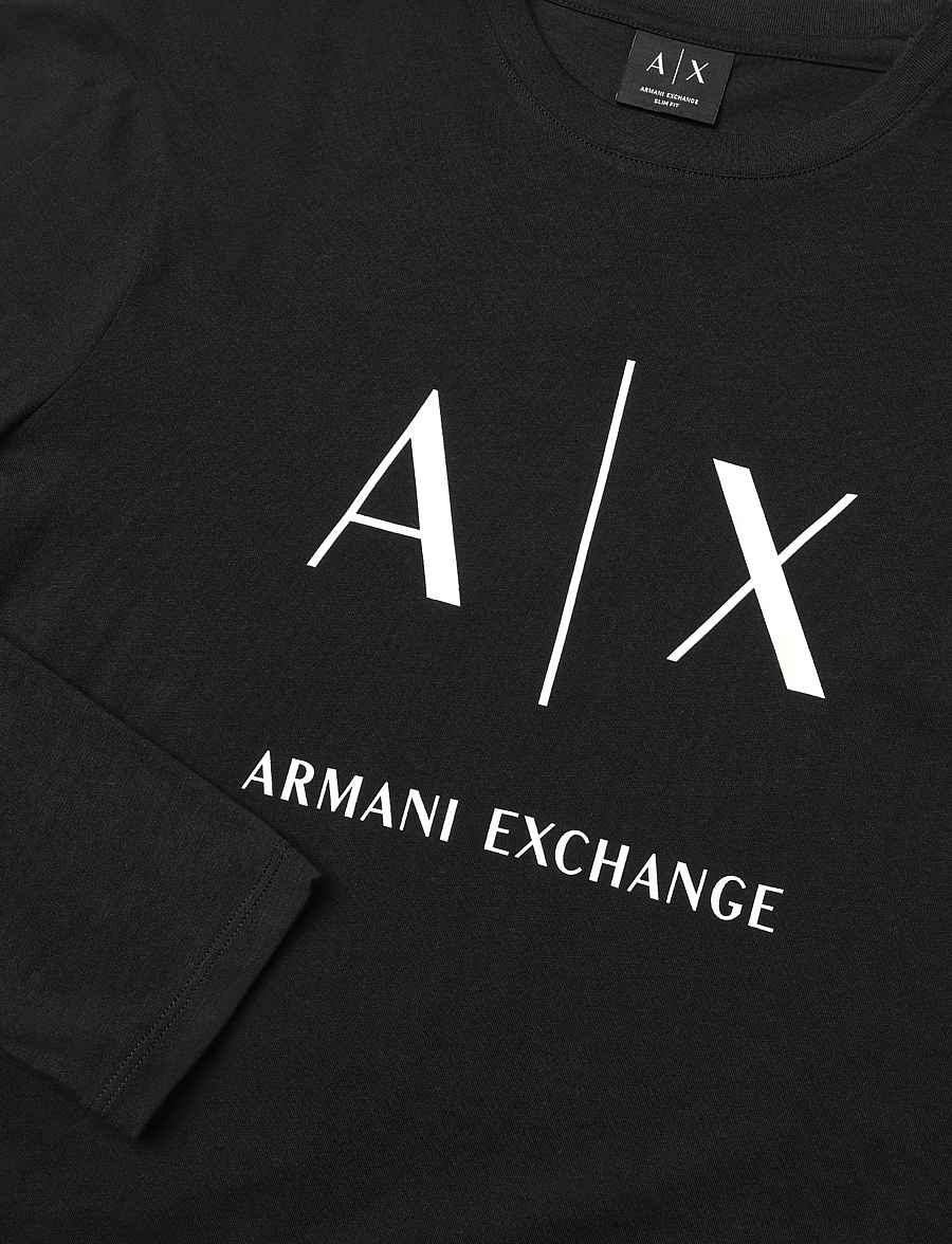 Armani Exchange - T-SHIRT - langärmelige t-shirts - black - 2