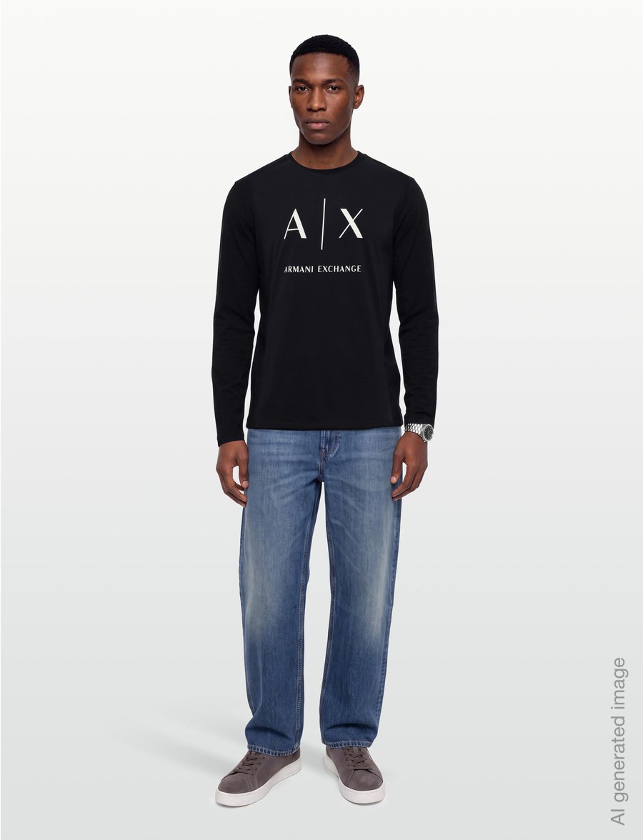 Armani Exchange - T-SHIRT - long-sleeved t-shirts - deep navy - 0