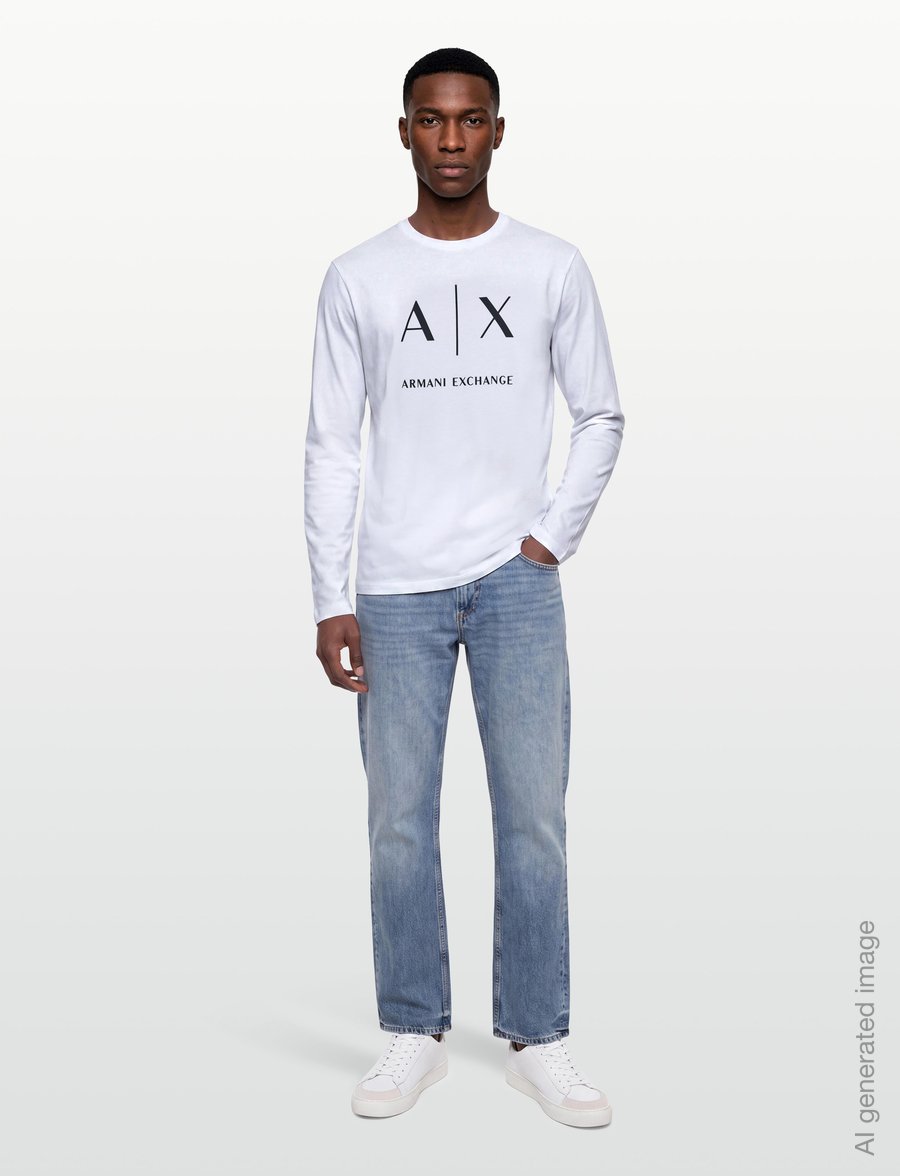 Armani Exchange - T-SHIRT - langärmelige t-shirts - white - 0