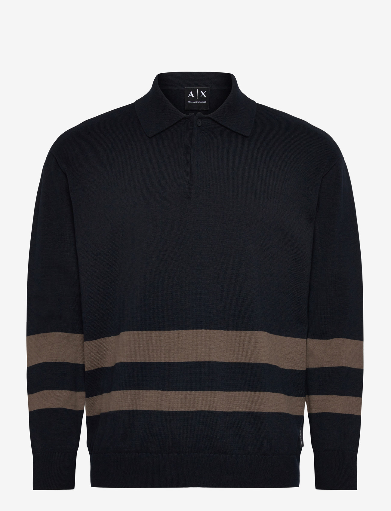 Armani Exchange - KNIT POLO - trikotažiniai polo marškinėliai ilgomis rankovėmis - deep navy/major brow - 0