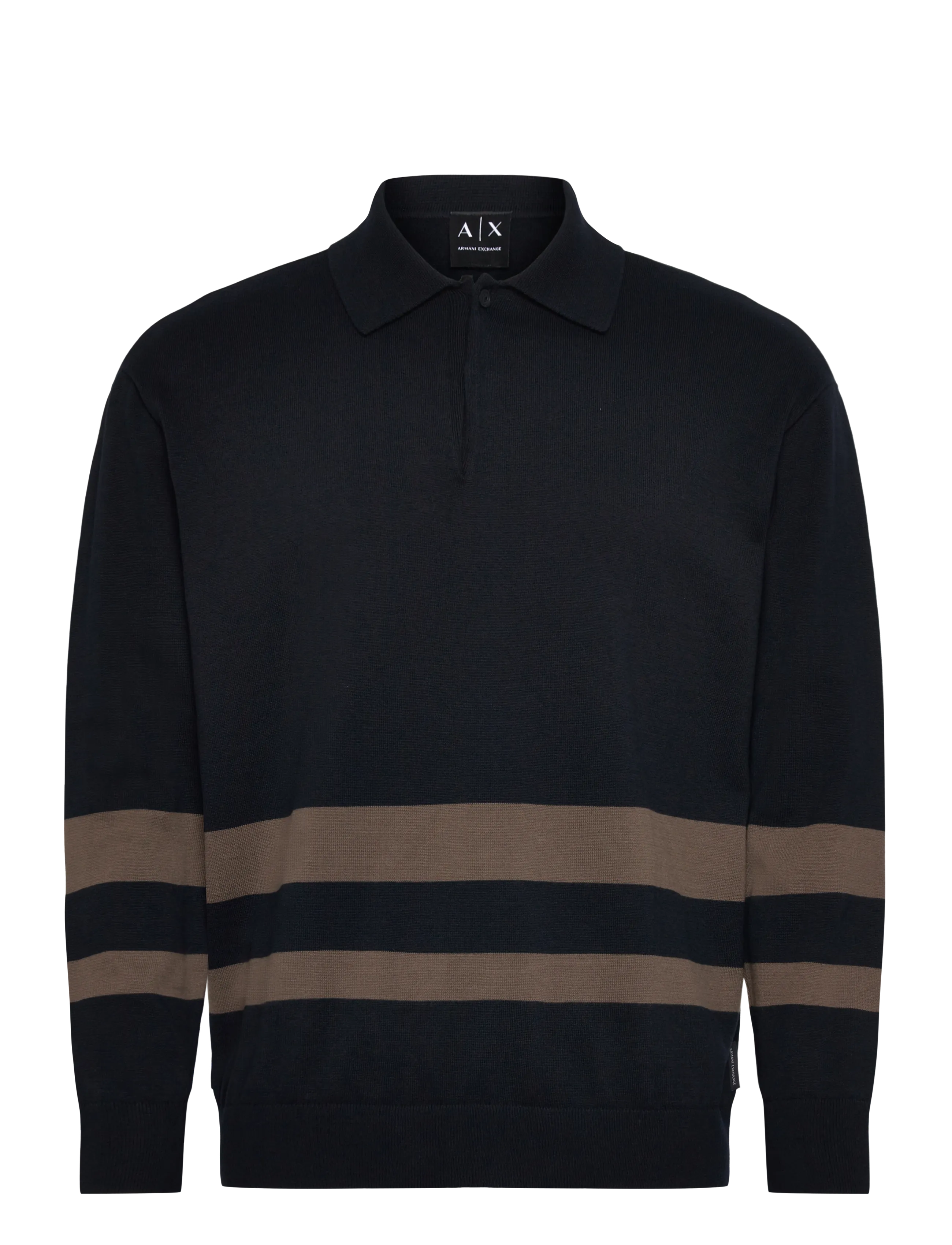 Armani Exchange KNIT POLO - Stickat - DEEP NAVY/MAJOR BROW / navy