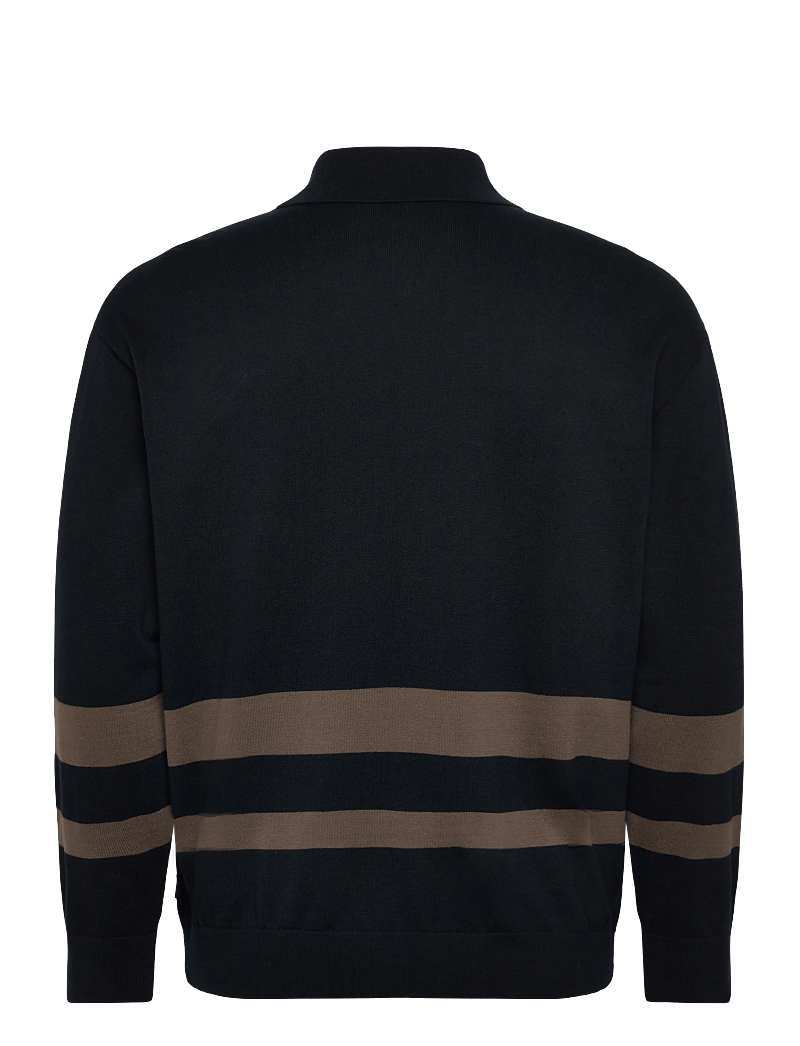Armani Exchange - KNIT POLO - langärmelige gestrickte polohemden - deep navy/major brow - 2