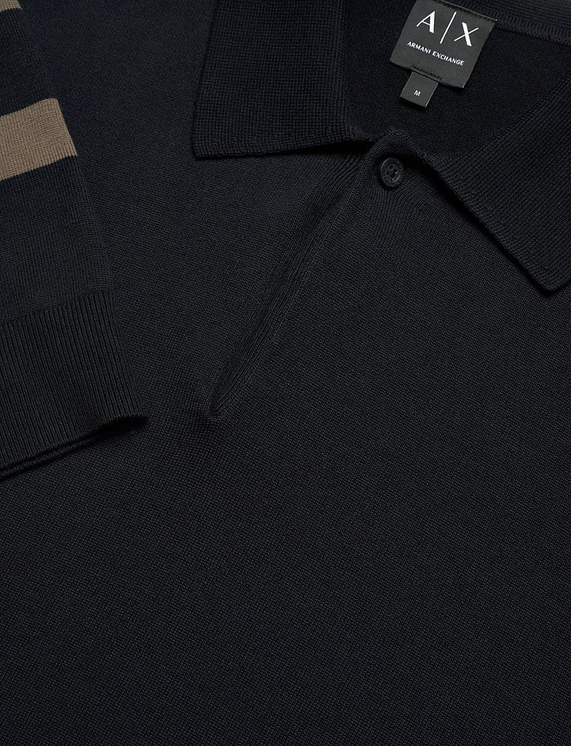Armani Exchange - KNIT POLO - langärmelige gestrickte polohemden - deep navy/major brow - 5