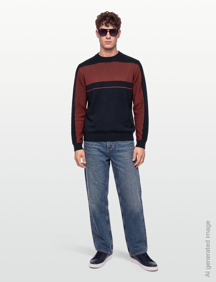 Armani Exchange - PULLOVER - round necks - deep navy/andorra - 0