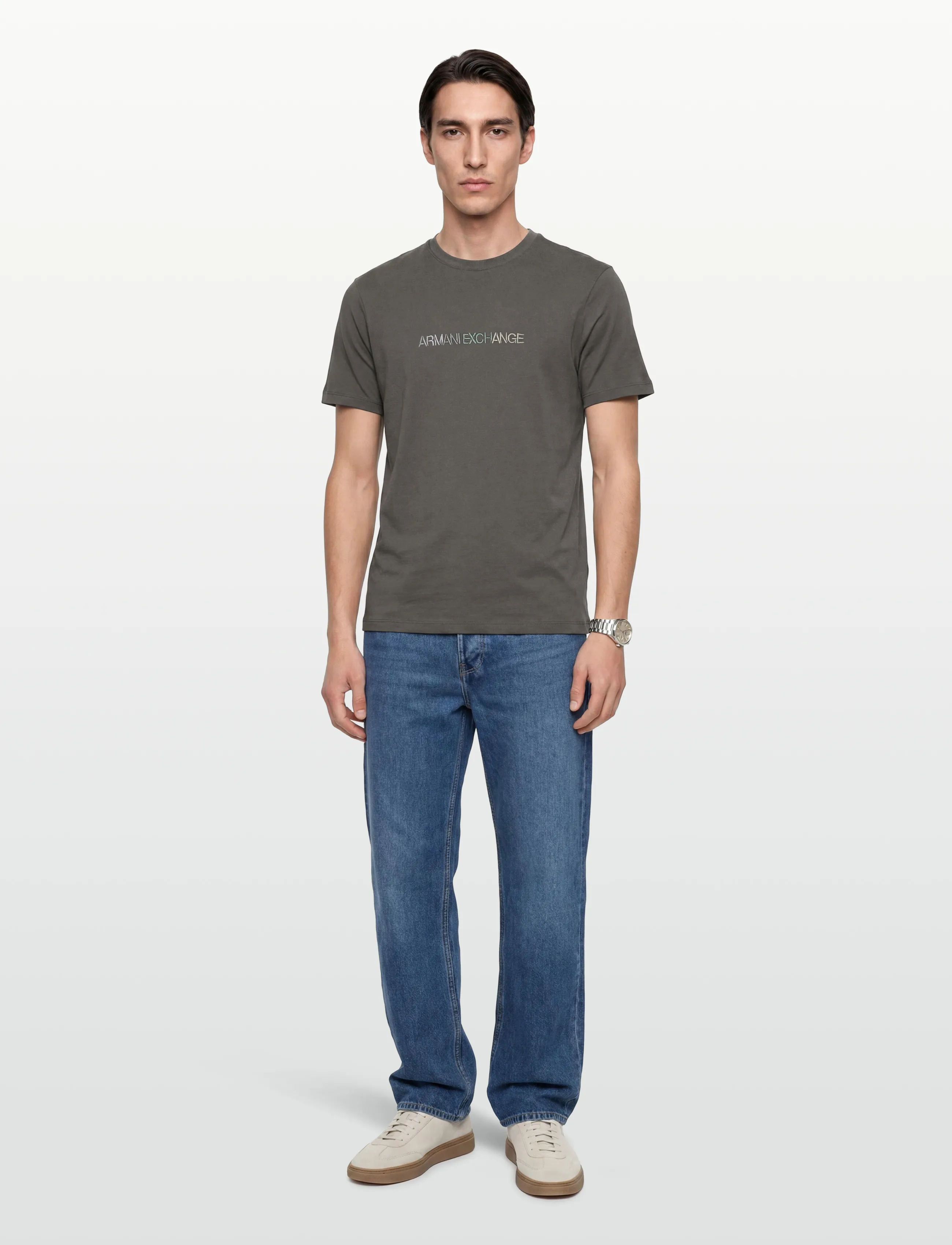 Armani Exchange T-Shirt, L, T-shirts, Khakigrün - Short-sleeved, Männerswear