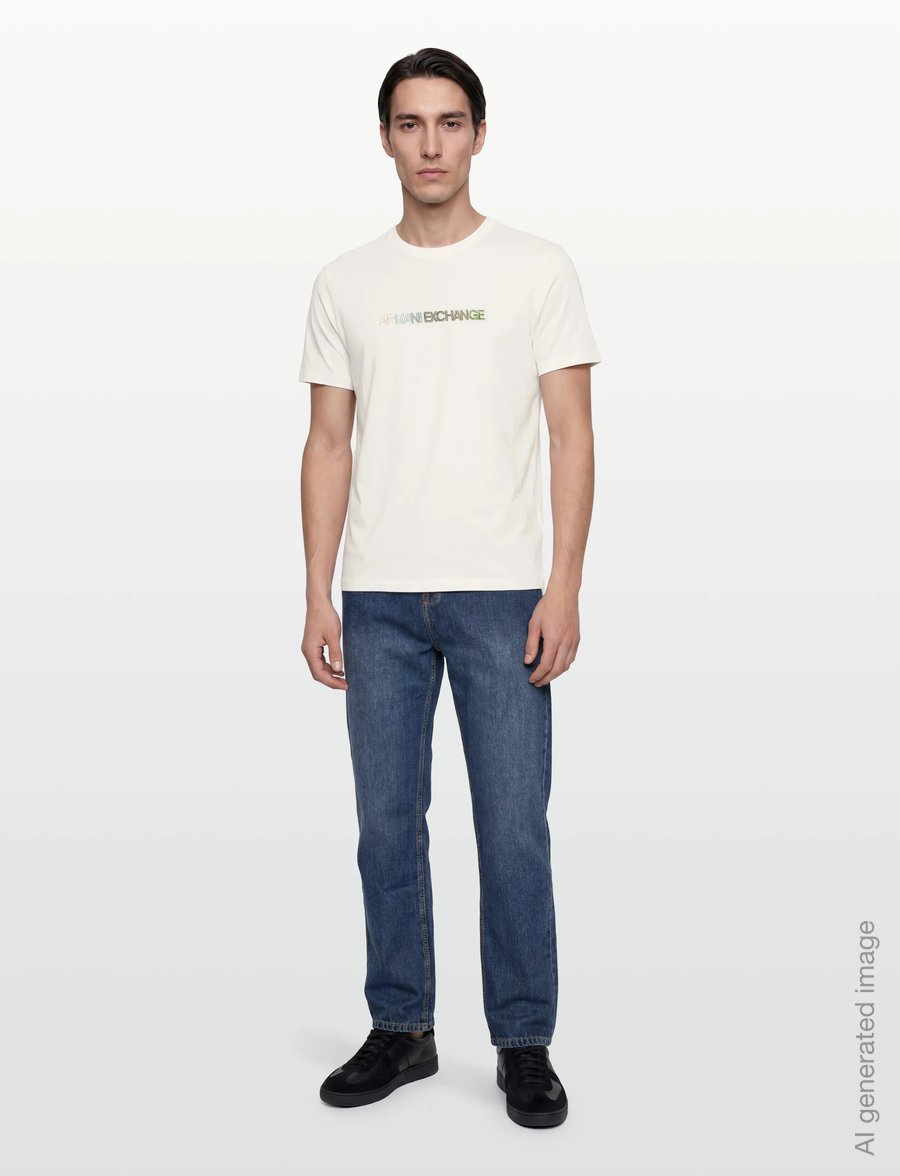 Armani Exchange - T-SHIRT - kurzärmelige t-shirts - off white - 0