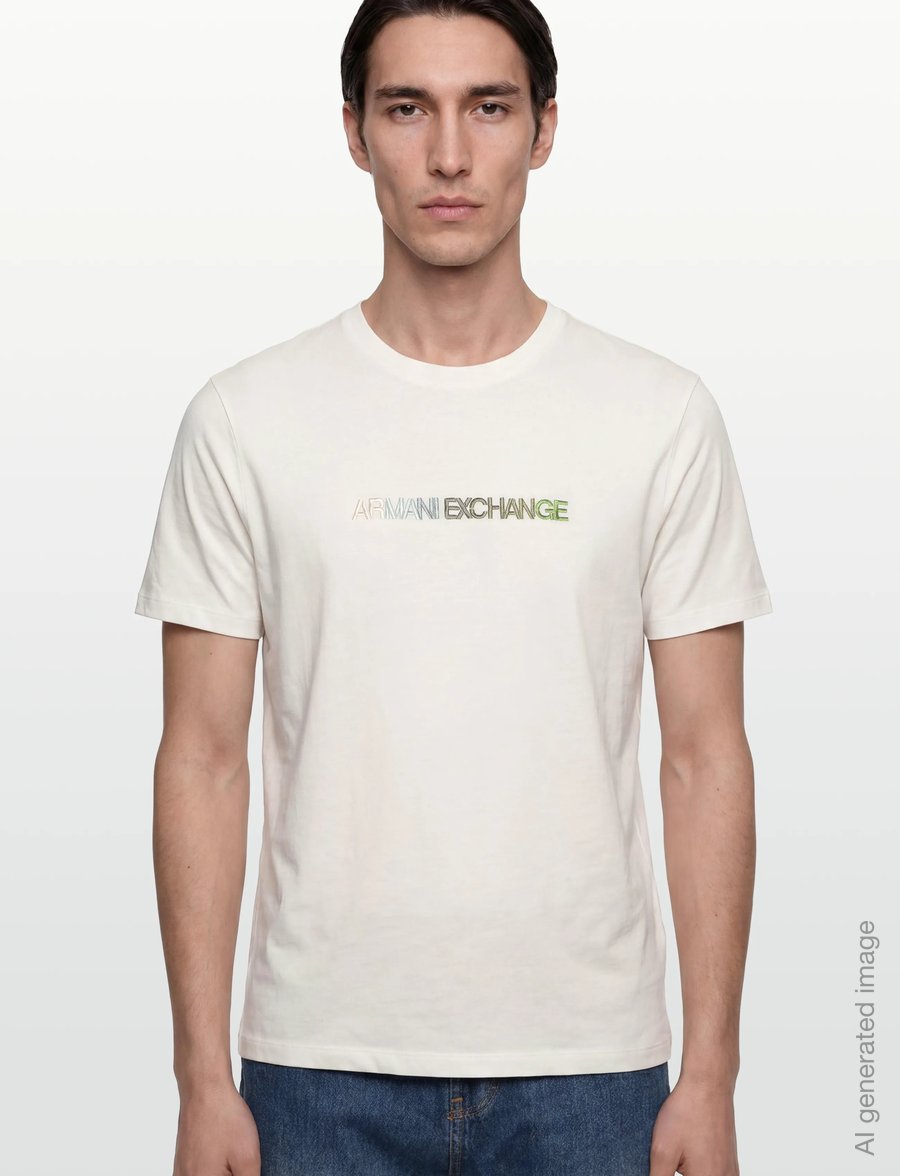 Armani Exchange - T-SHIRT - kurzärmelige t-shirts - off white - 3