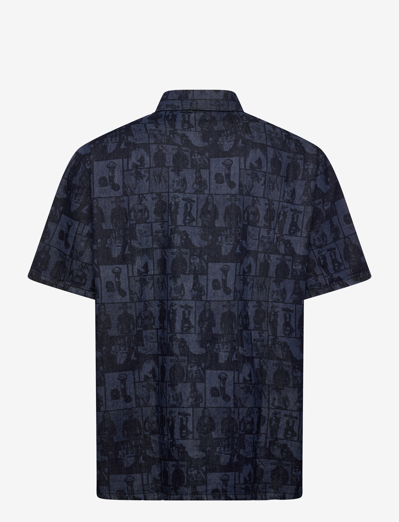 Armani Exchange - SHIRT - lühikeste varrukatega särgid - denim allover face - 1