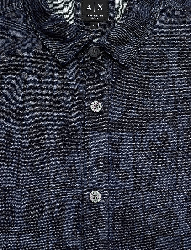 Armani Exchange - SHIRT - kurzarmhemden - denim allover face - 2