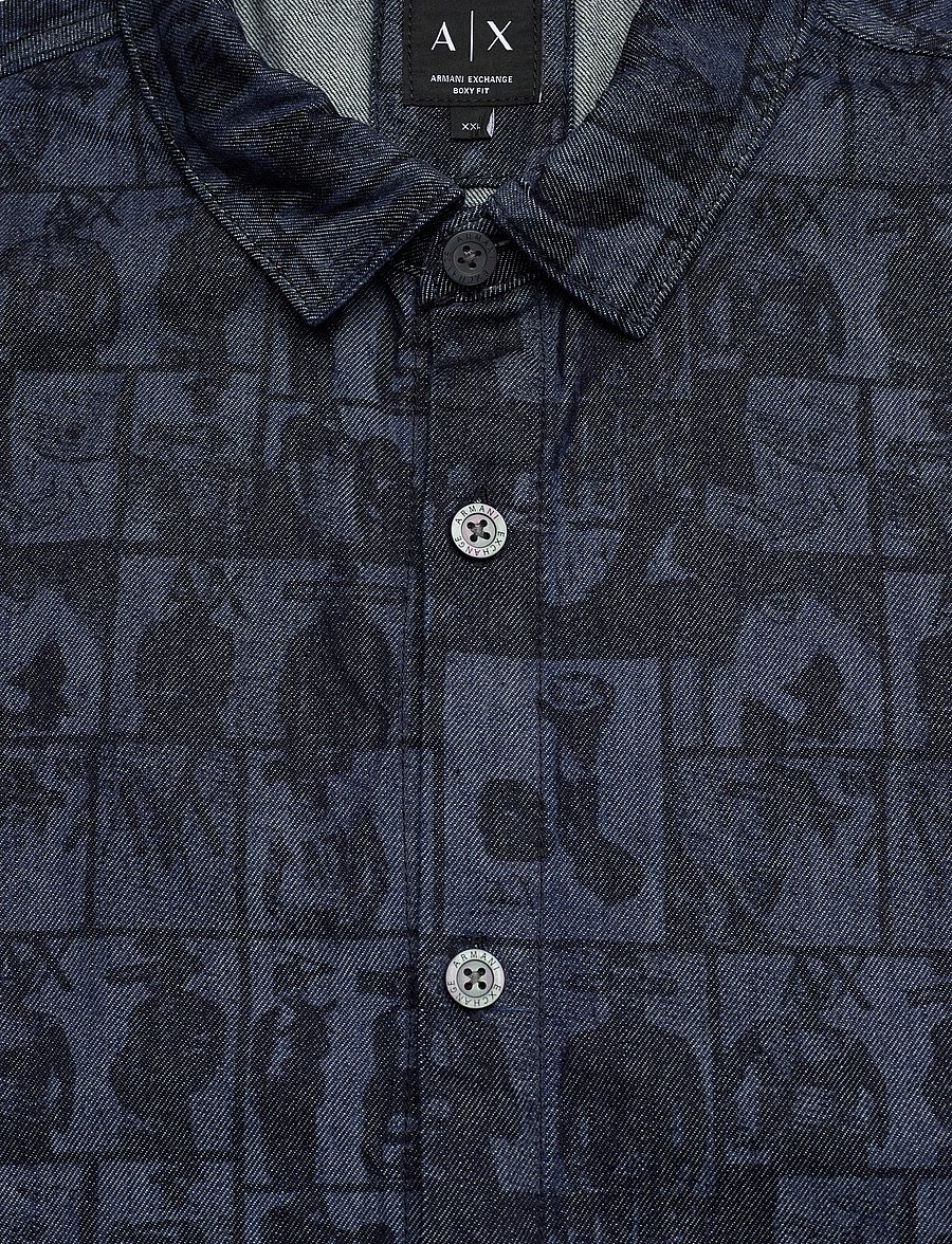 Armani Exchange - SHIRT - kurzarmhemden - denim allover face - 5