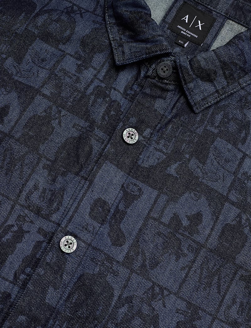 Armani Exchange - SHIRT - kurzarmhemden - denim allover face - 3