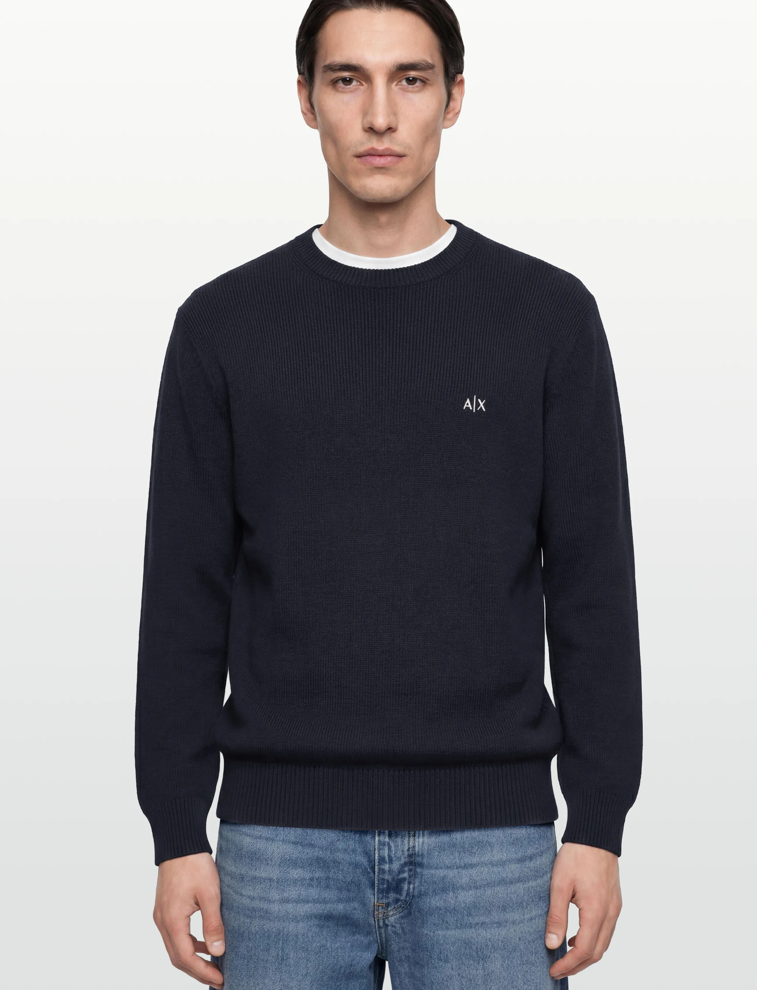 Armani Exchange - PULLOVER - Ümmarguse kaelusega kudumid - deep navy - 3