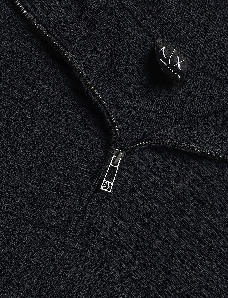 Armani Exchange - PULLOVER - half zip-tröjor - deep navy - 2