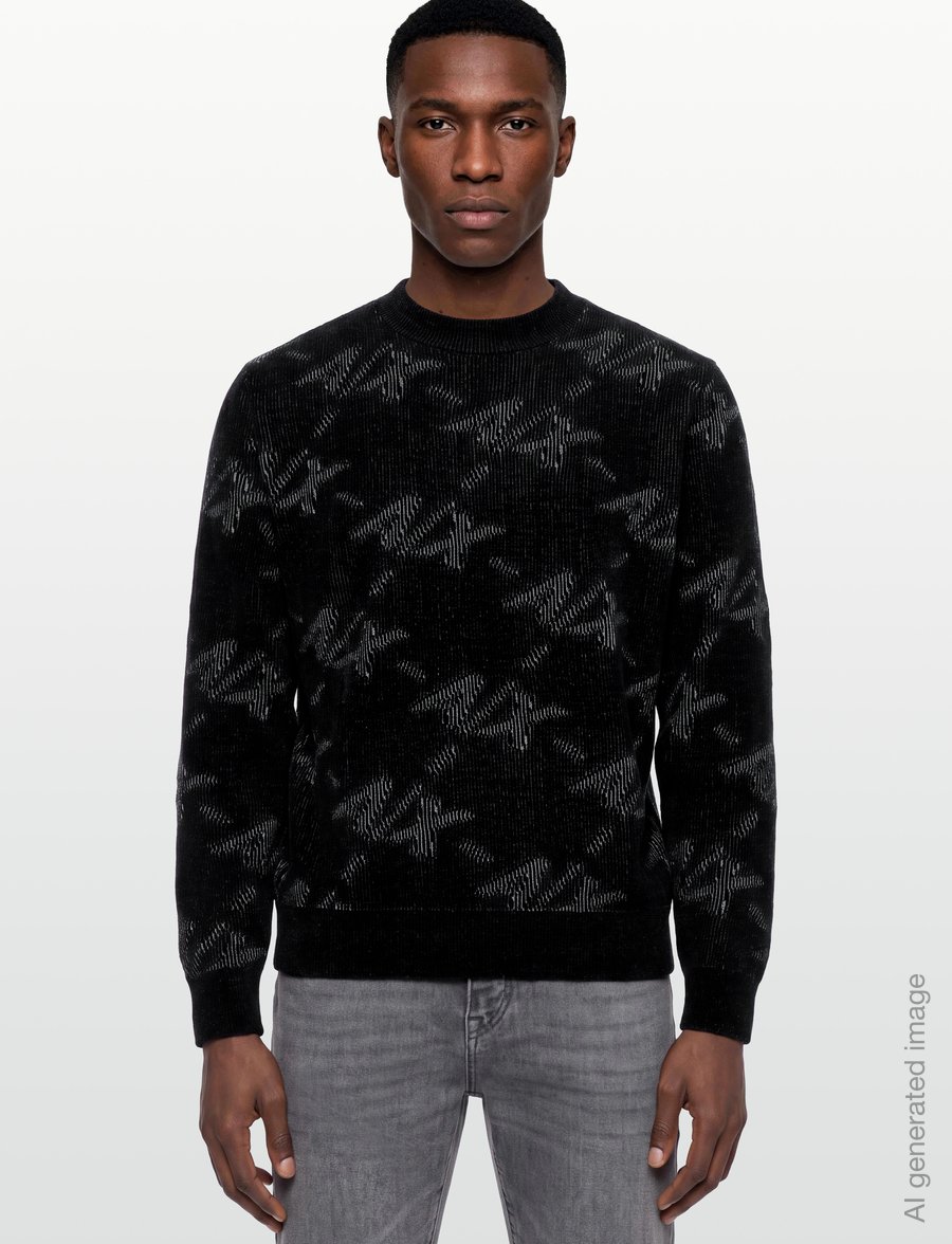 Armani Exchange - PULLOVER - rundhalsad - black/alloy ax big - 3