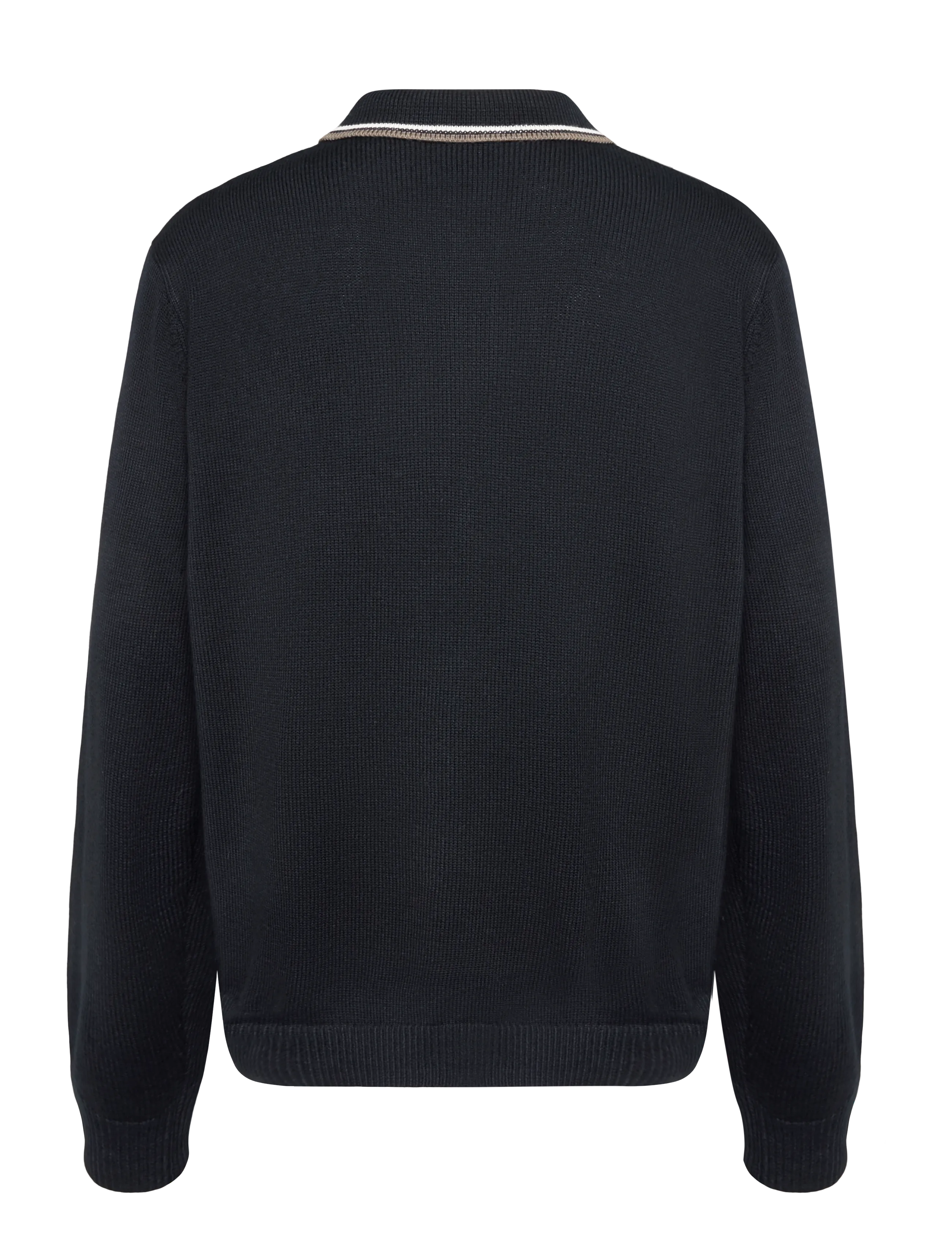 Armani Exchange - KNIT POLO - long-sleeved knitted polos - deep navy - 1