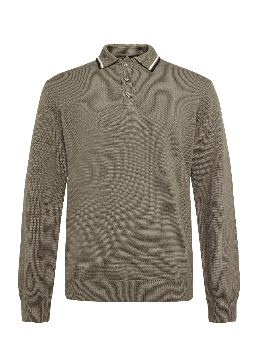 Armani Exchange - KNIT POLO - langärmelige strick-polohemden - falcon - 0