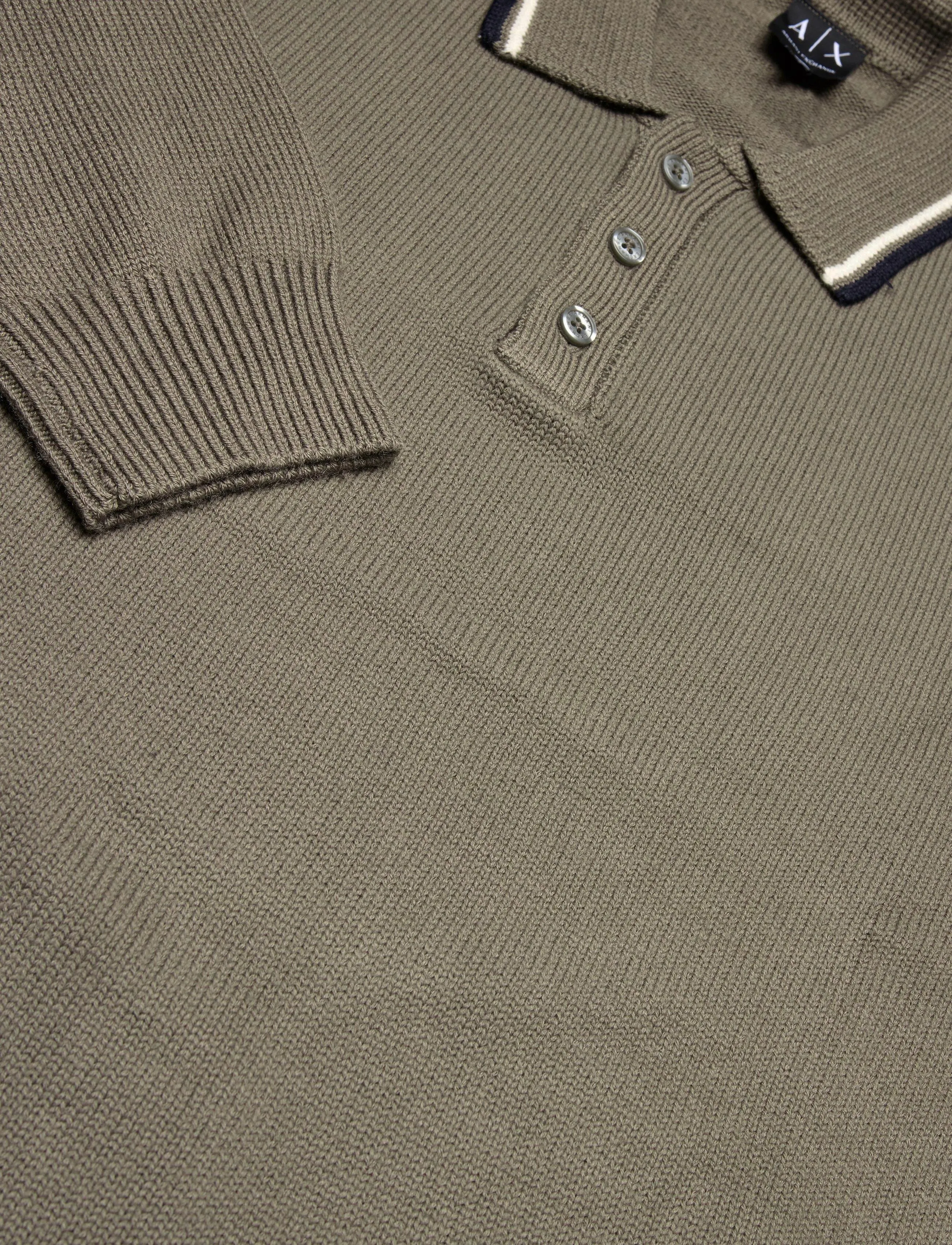 Armani Exchange - KNIT POLO - langärmelige strick-polohemden - falcon - 2