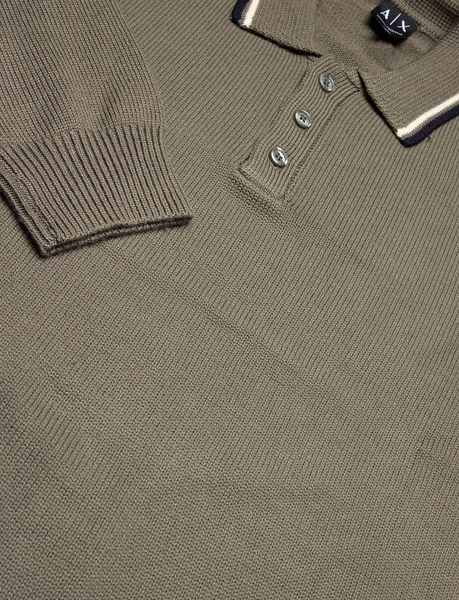 Armani Exchange - KNIT POLO - langärmelige strick-polohemden - falcon - 2