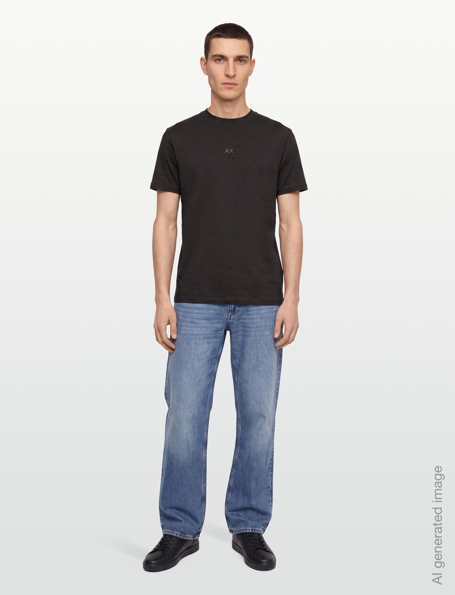 Armani Exchange - T-SHIRT - kurzärmelige t-shirts - black - 0