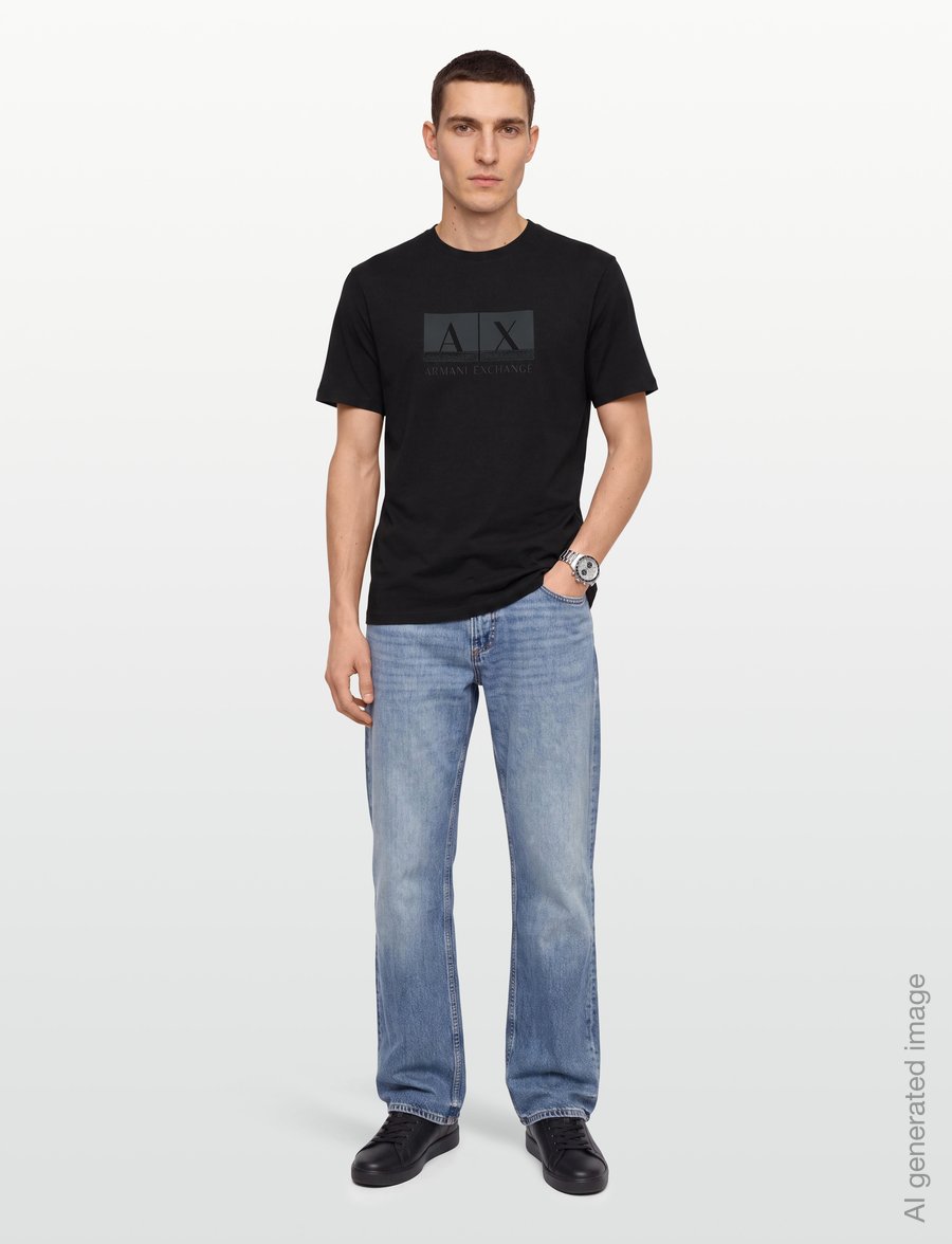 Armani Exchange - T-SHIRT - kurzärmelige t-shirts - black - 0