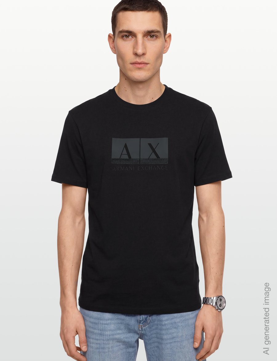 Armani Exchange - T-SHIRT - kurzärmelige t-shirts - black - 3