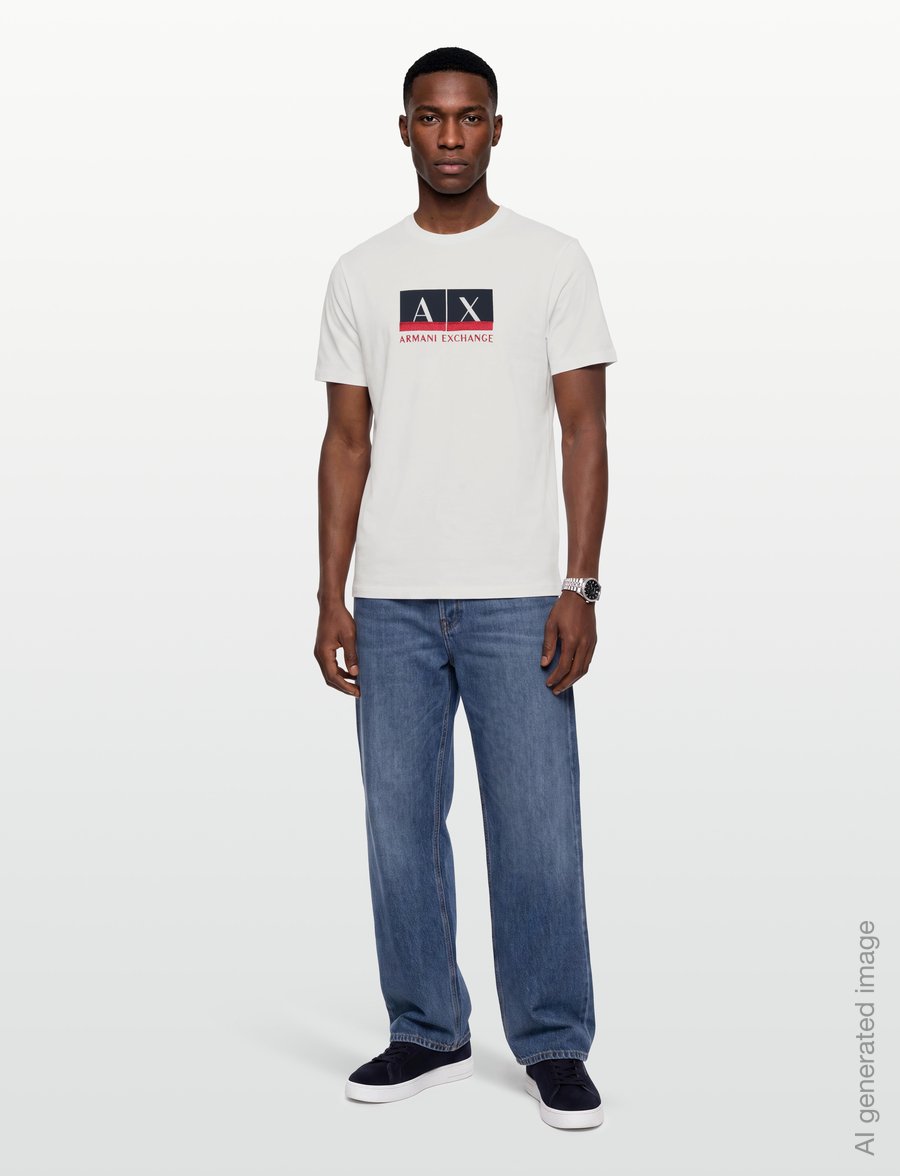 Armani Exchange - T-SHIRT - kortærmede t-shirts - off white - 0