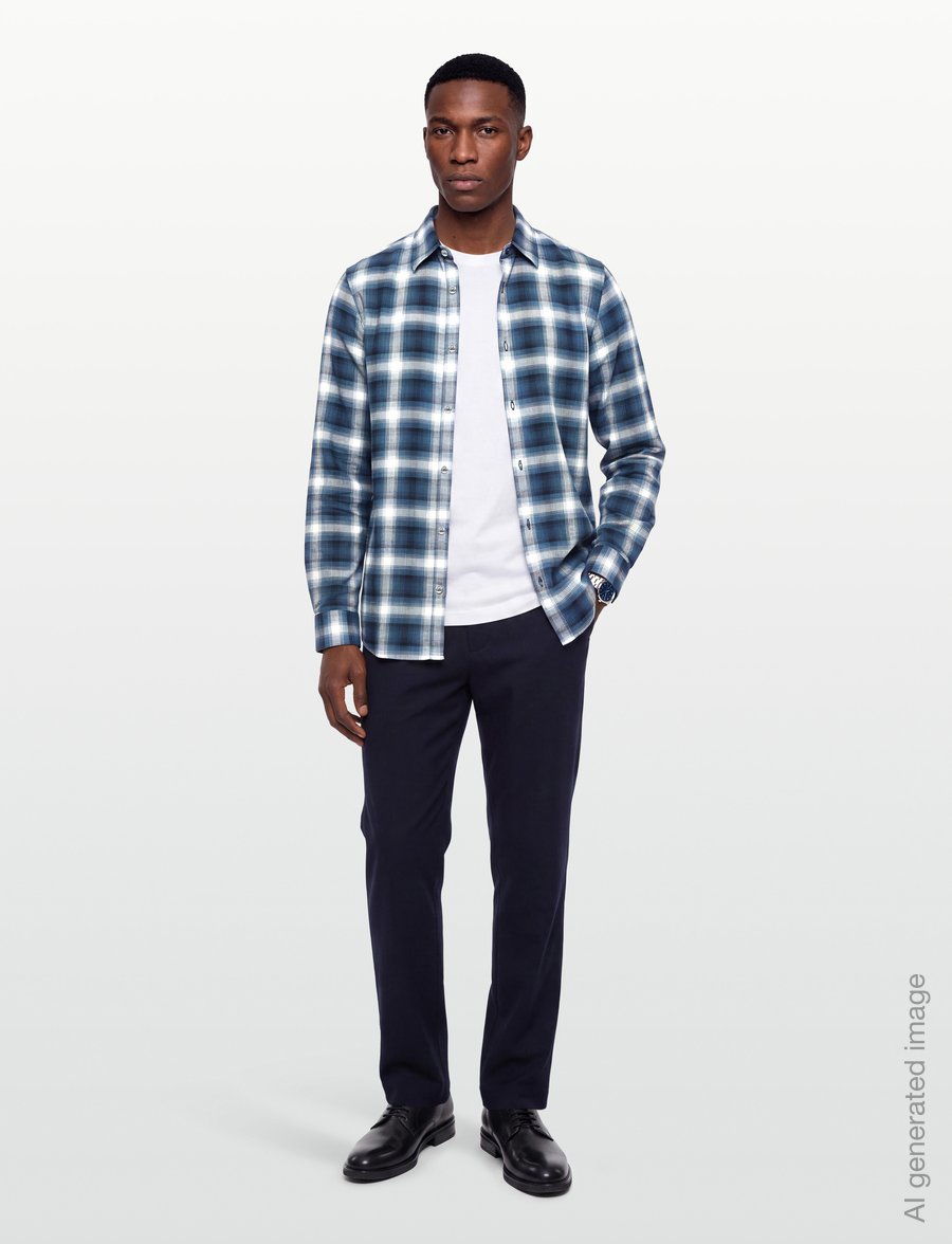 Armani Exchange - SHIRT - flannel-skjorter - deep navy check - 0