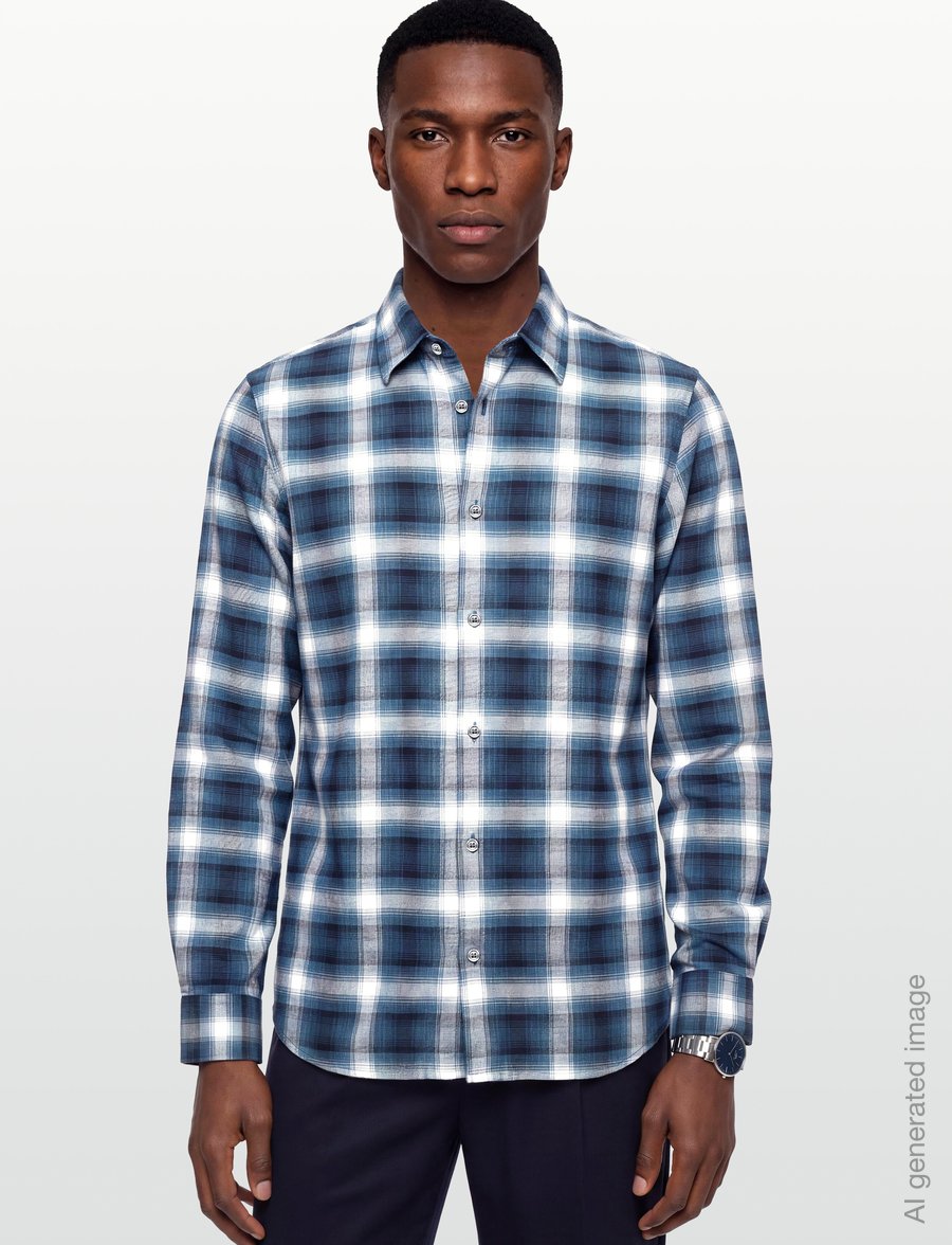 Armani Exchange - SHIRT - flannel-skjorter - deep navy check - 3
