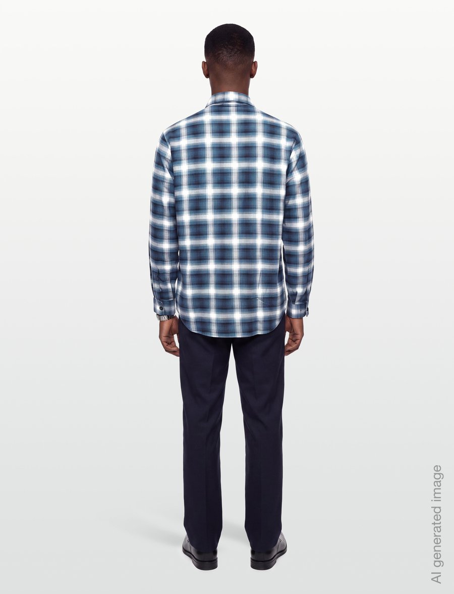 Armani Exchange - SHIRT - flannel-skjorter - deep navy check - 4