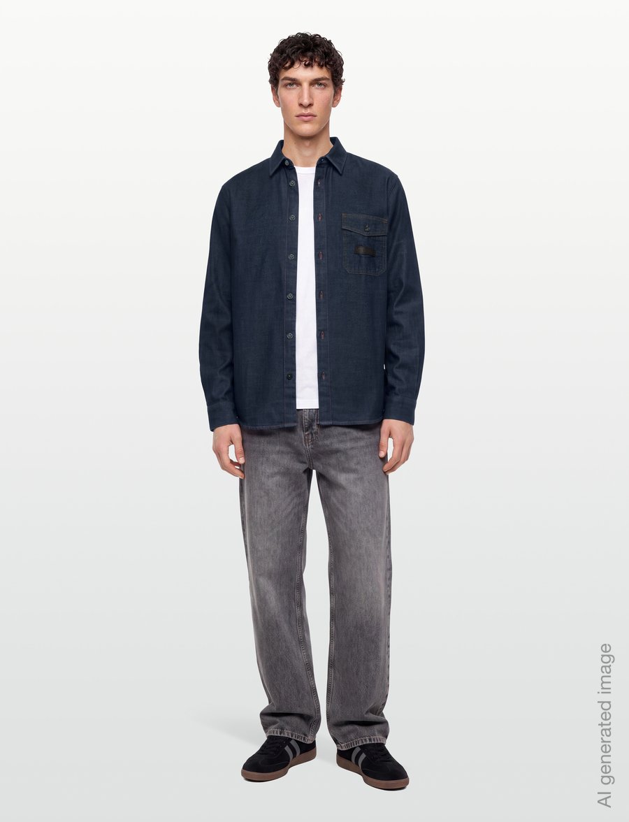 Armani Exchange - SHIRT - denimskjorter - dark blue denim - 0