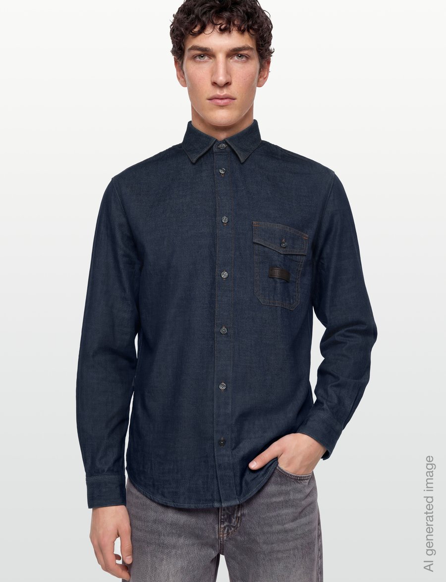 Armani Exchange - SHIRT - denimskjorter - dark blue denim - 3