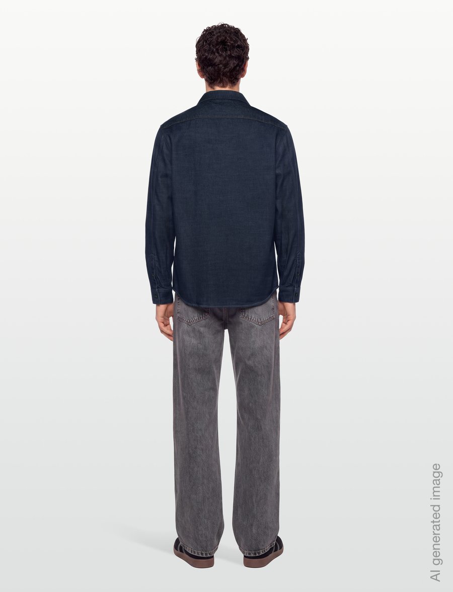 Armani Exchange - SHIRT - denimskjorter - dark blue denim - 4
