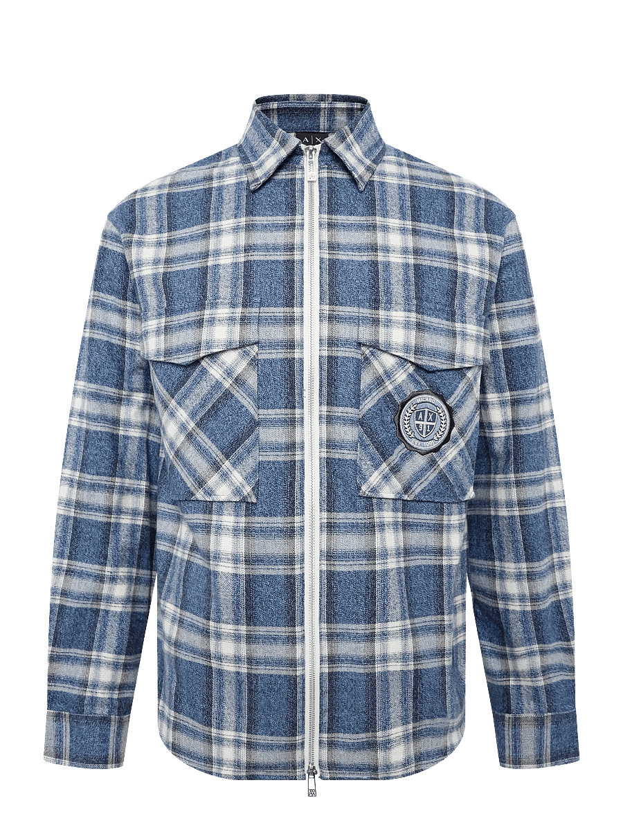 Armani Exchange - SHIRT - rutiga skjortor - blue/beige check al - 1