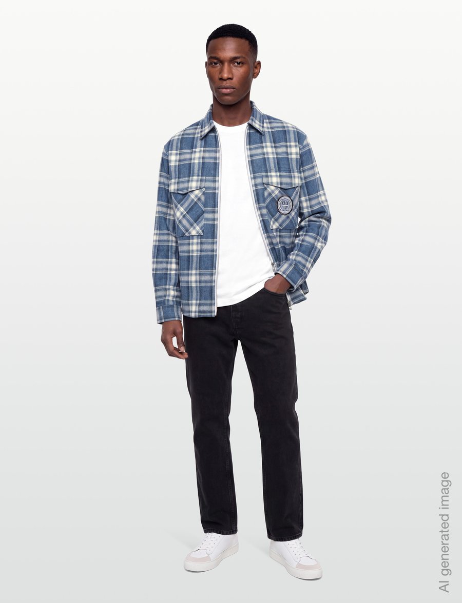 Armani Exchange - SHIRT - rutiga skjortor - blue/beige check al - 0