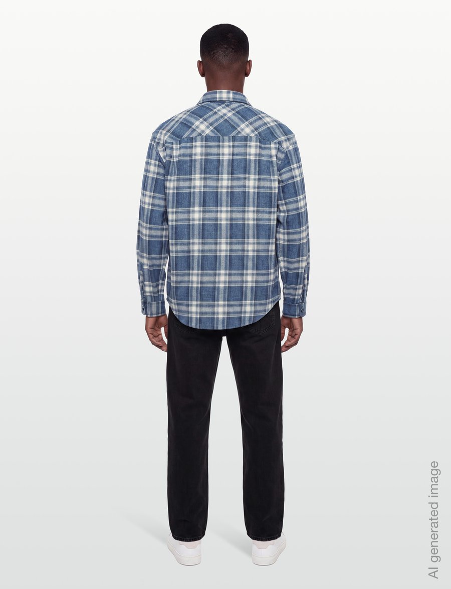 Armani Exchange - SHIRT - rutiga skjortor - blue/beige check al - 4