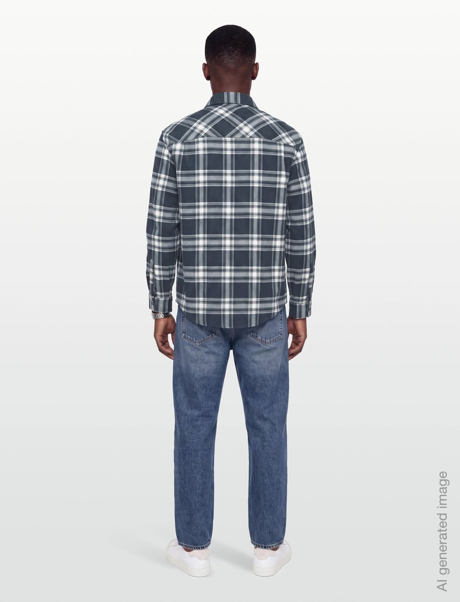Armani Exchange - SHIRT - rutiga skjortor - deep navy check ao1 - 4