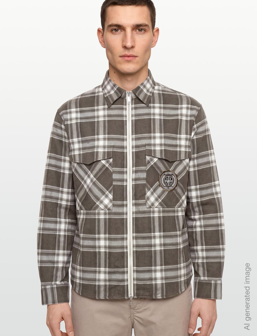 Armani Exchange - SHIRT - karierte hemden - licorice check ao8 - 3
