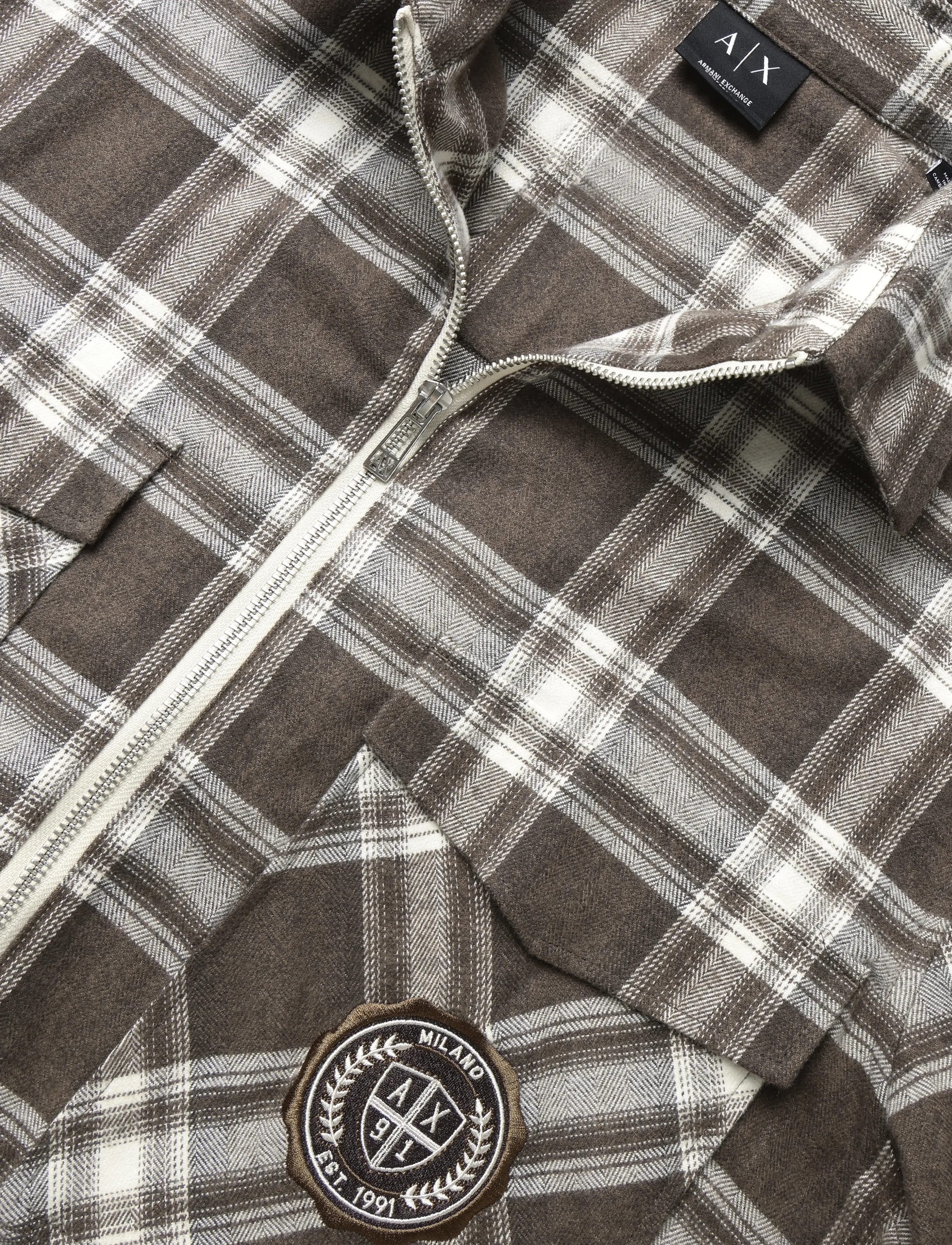Armani Exchange - SHIRT - rutiga skjortor - licorice check ao8 - 2
